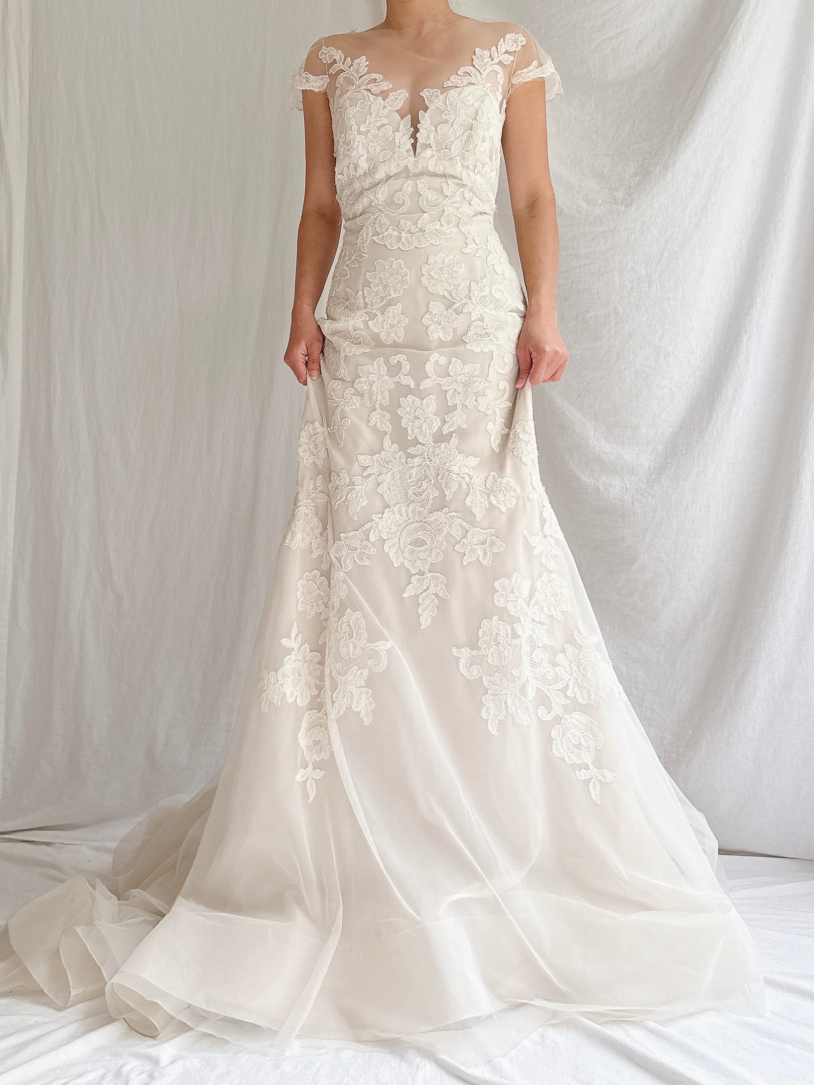 Vintage Liancarlo Illusion Lace Gown - S/6