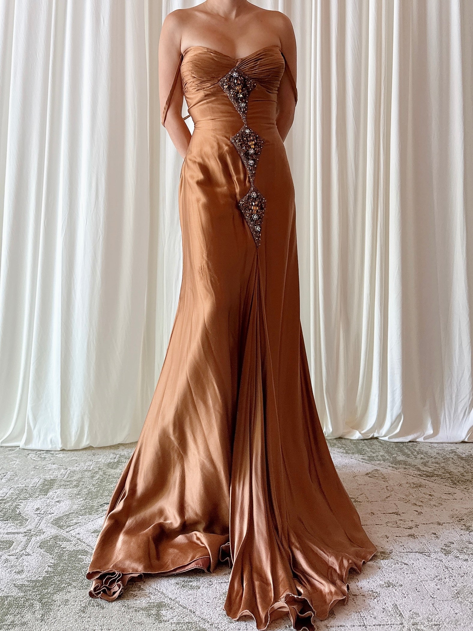 Vintage Gatti Nolli Brown Silk Gown - IT 46