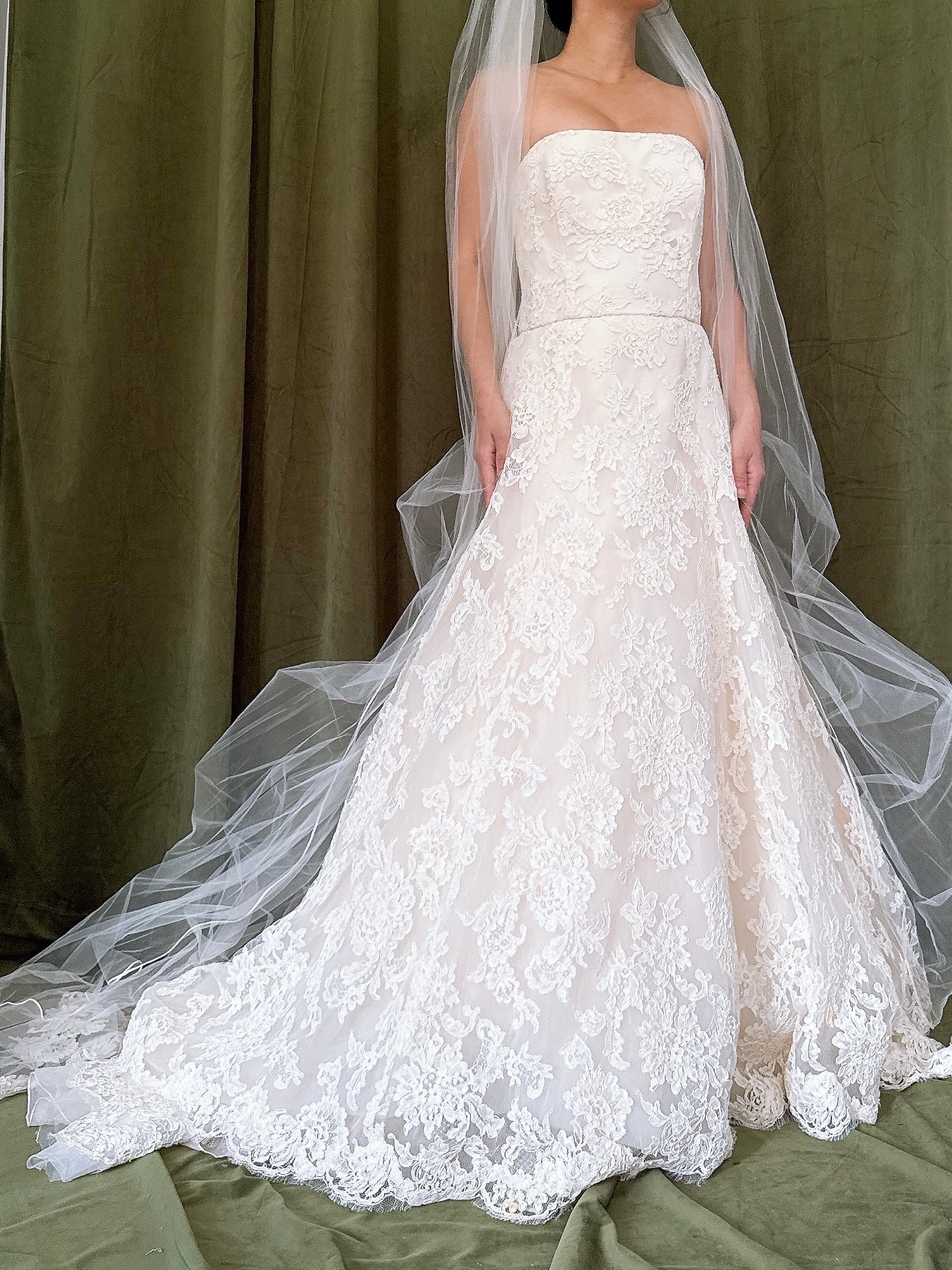 Vintage Amsale Tulle Embroidered Dress - XS