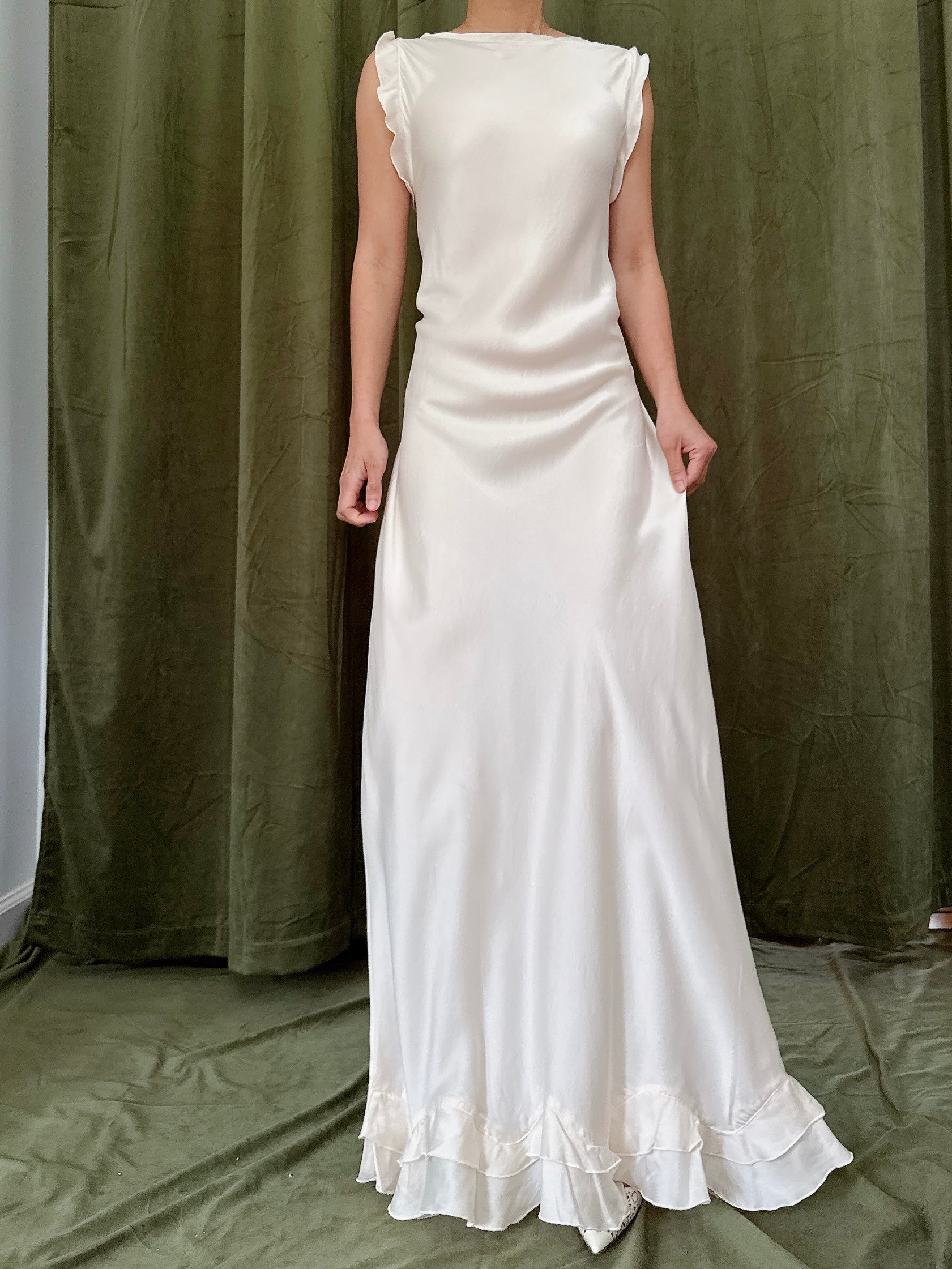 Vintage Silk Bias Slip Gown - M