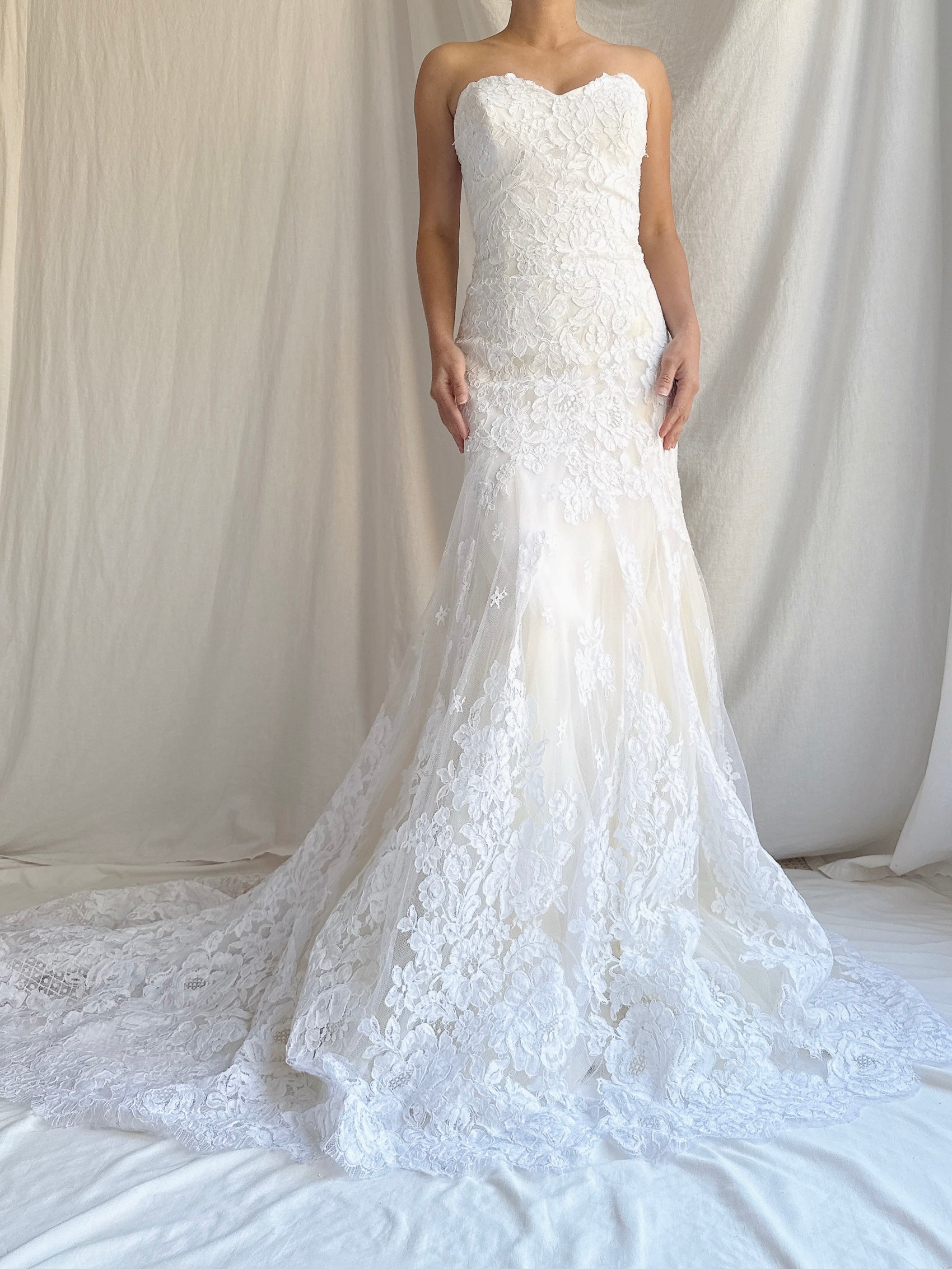 Vintage Anna Maier Silk and Lace Gown - M/8/10