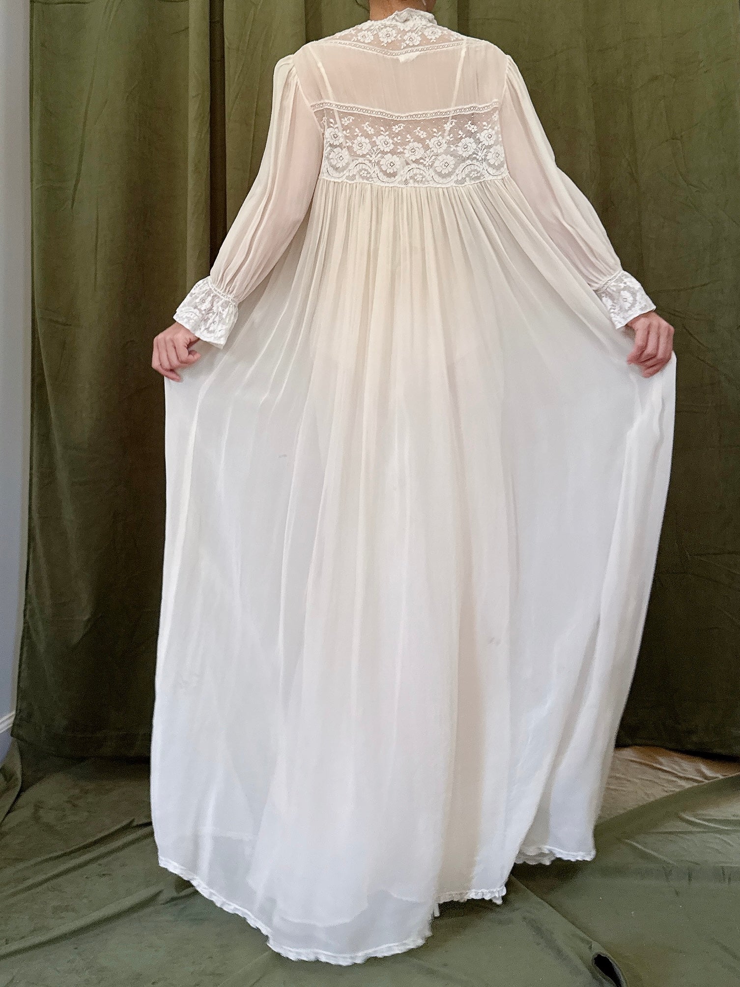 Vintage Silk Chiffon Duster - S