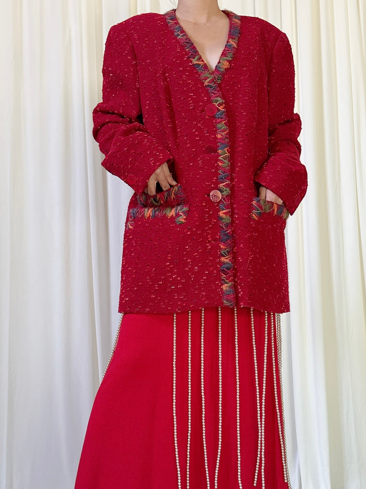 Vintage David Pallas Red Jacket - L