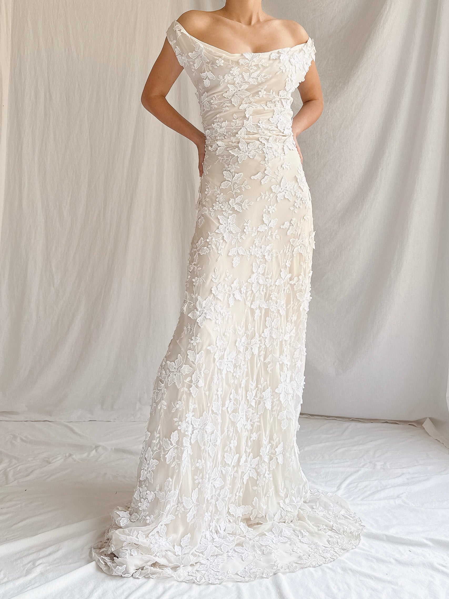 1990s Silk Bias Cut 3D Gown - M-L