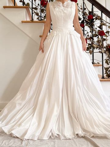 1950s Taffeta Lace Gown - XS