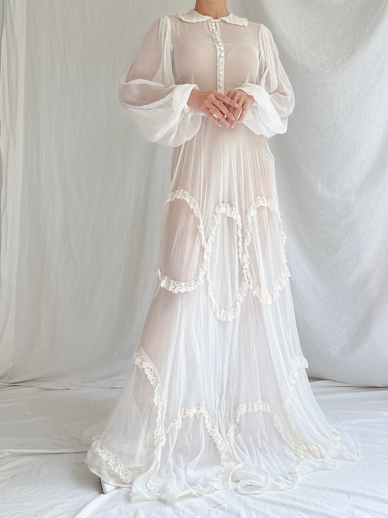 1930s Gauze Net Gown - XXS