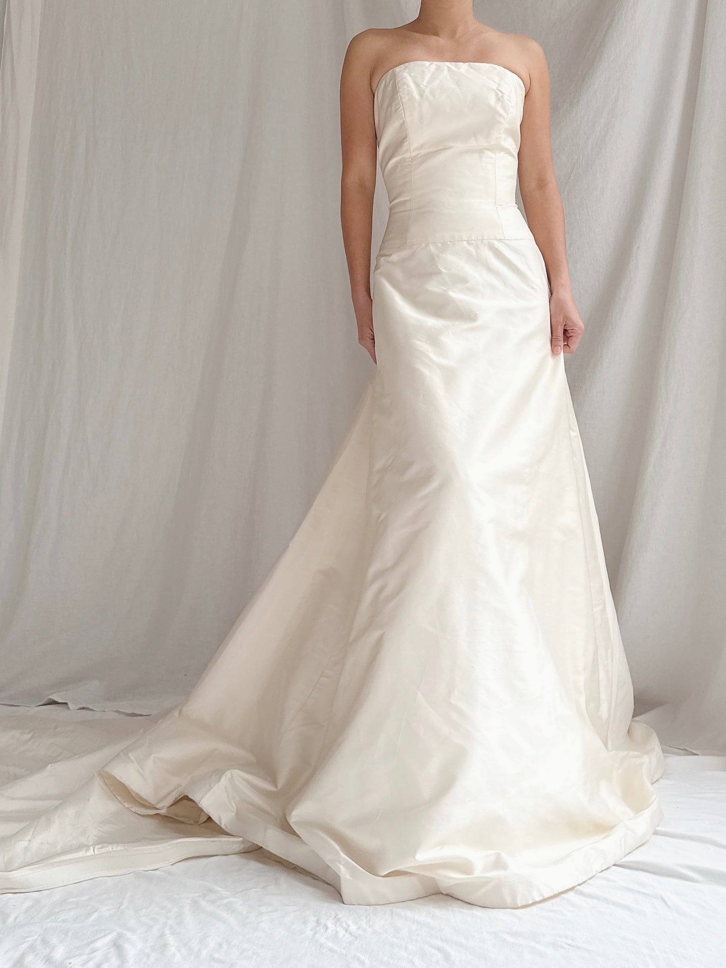 Vintage Silk Dupioni Strapless Gown - S/6