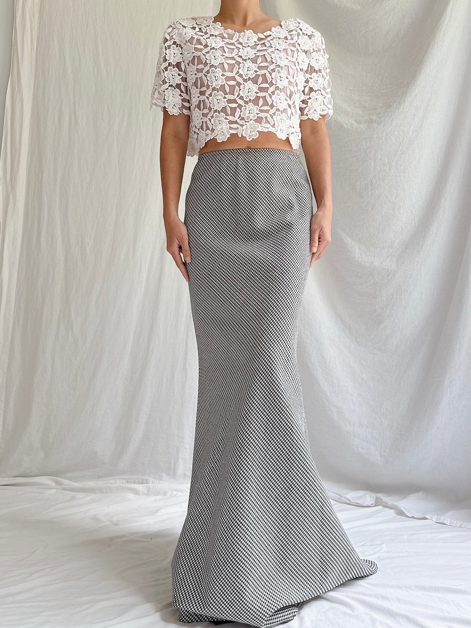 Vintage Kyoko Higa Japan Houndstooth Skirt - FR 40