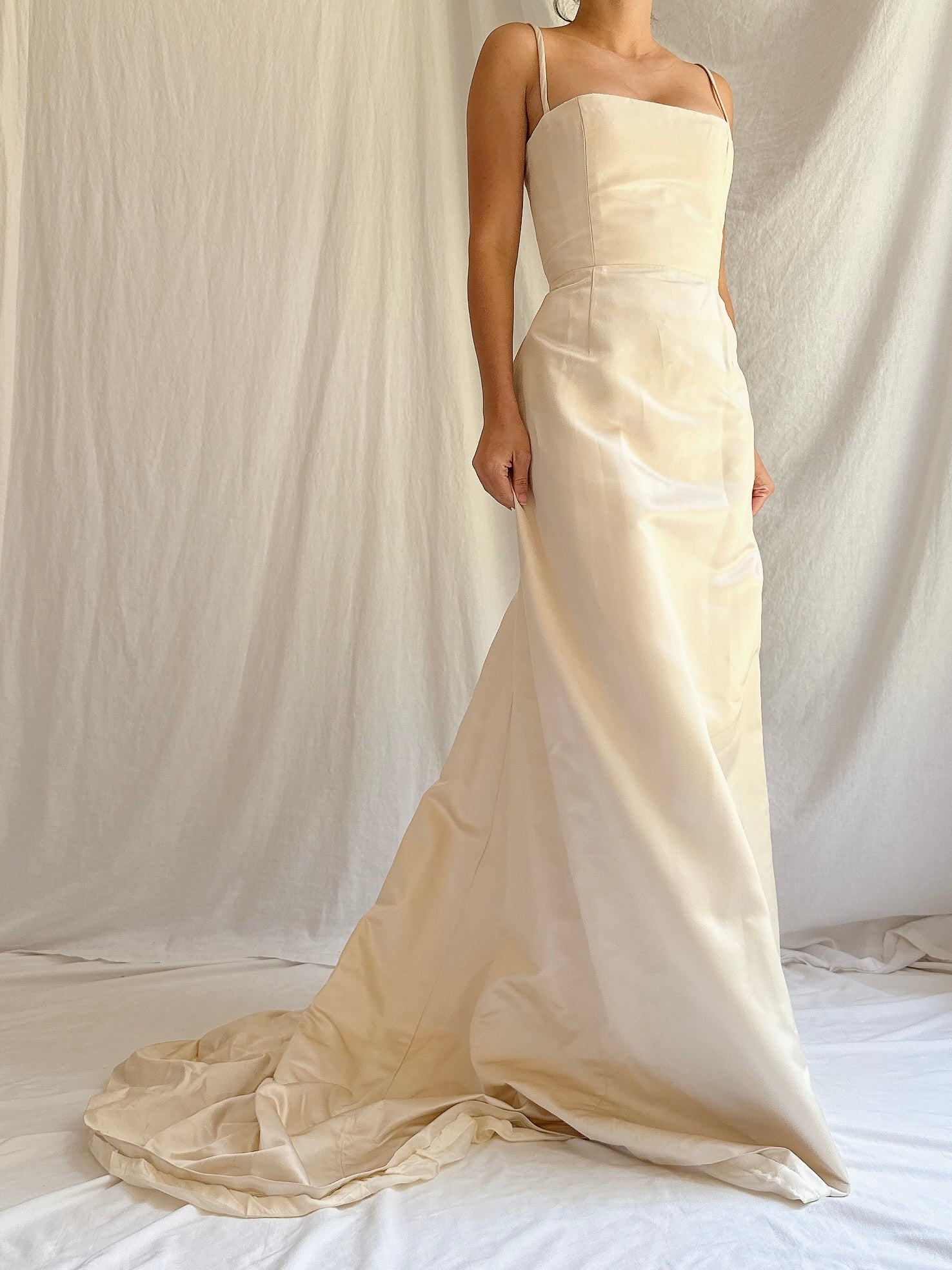 Vintage Peter Soronen Champagne Silk Charmeuse Gown - XS/2