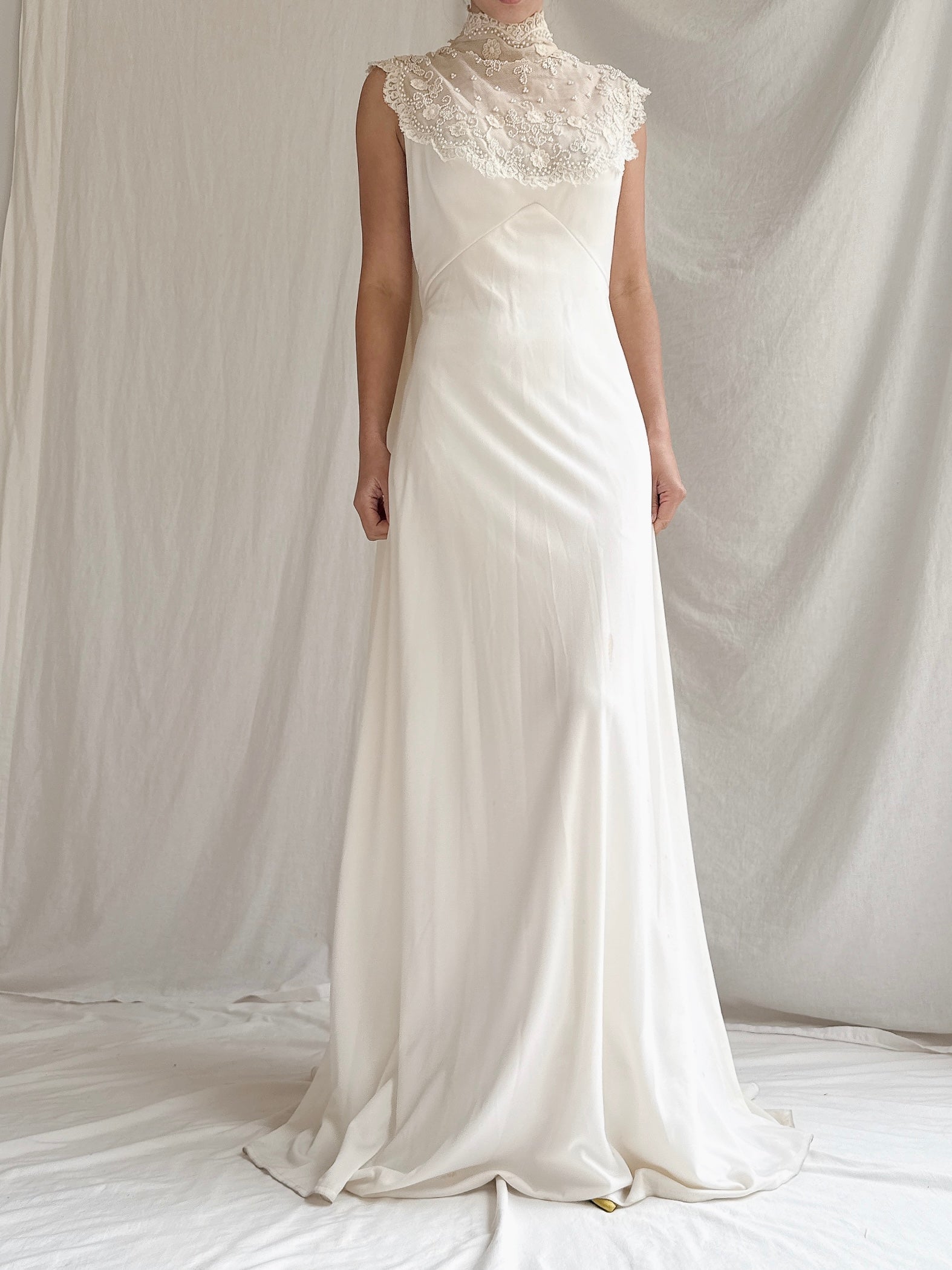 “RESERVED- DO NOT BUY” 1960s Jersey High Neck Gown - S/M