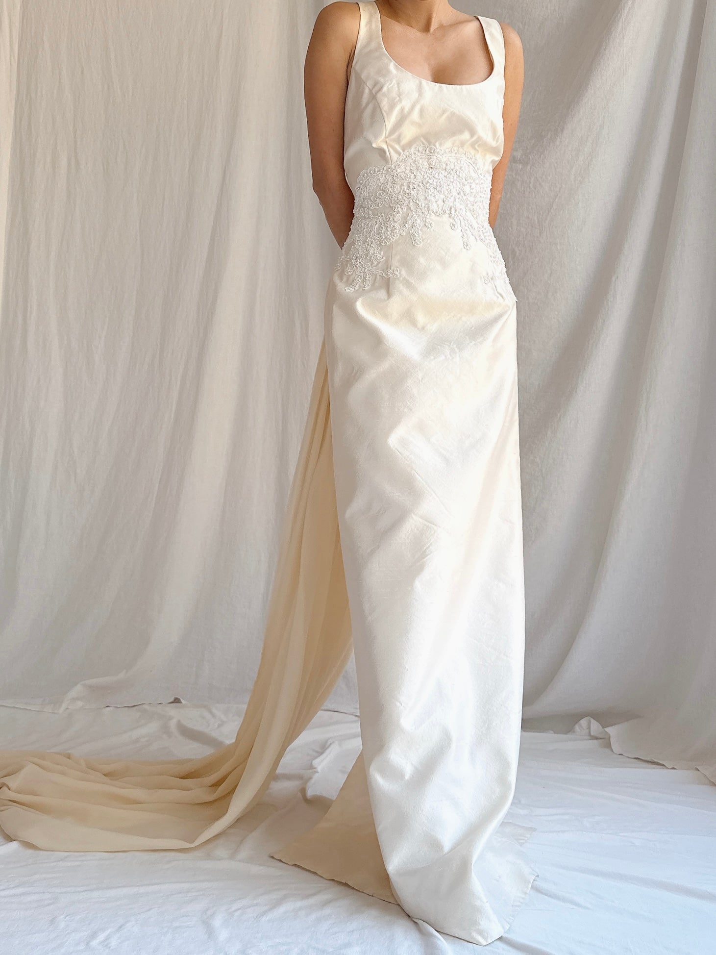 1990s Silk Column 2-Piece Gown - S/6