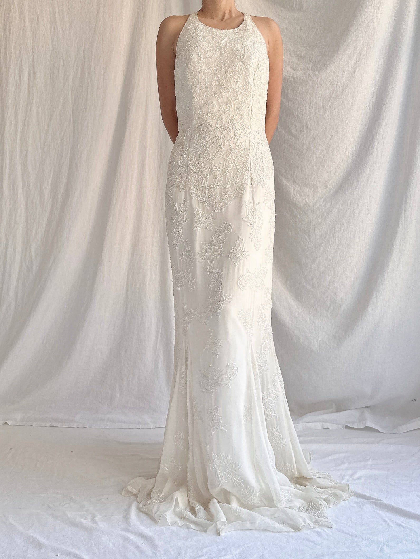 1990s Silk Beaded Gown - M