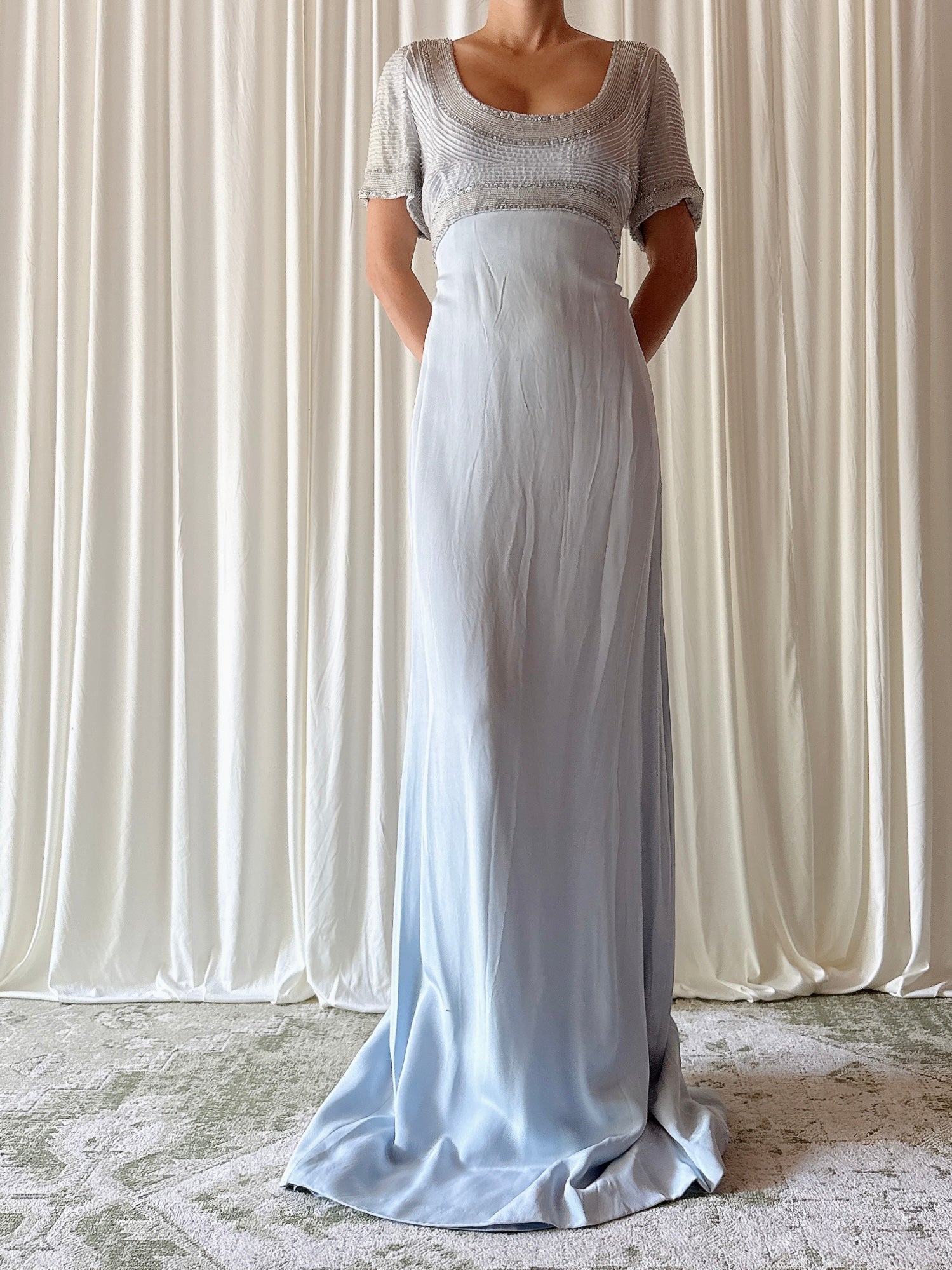 Vintage Belleville Sassoon Blue Gown - UK 16