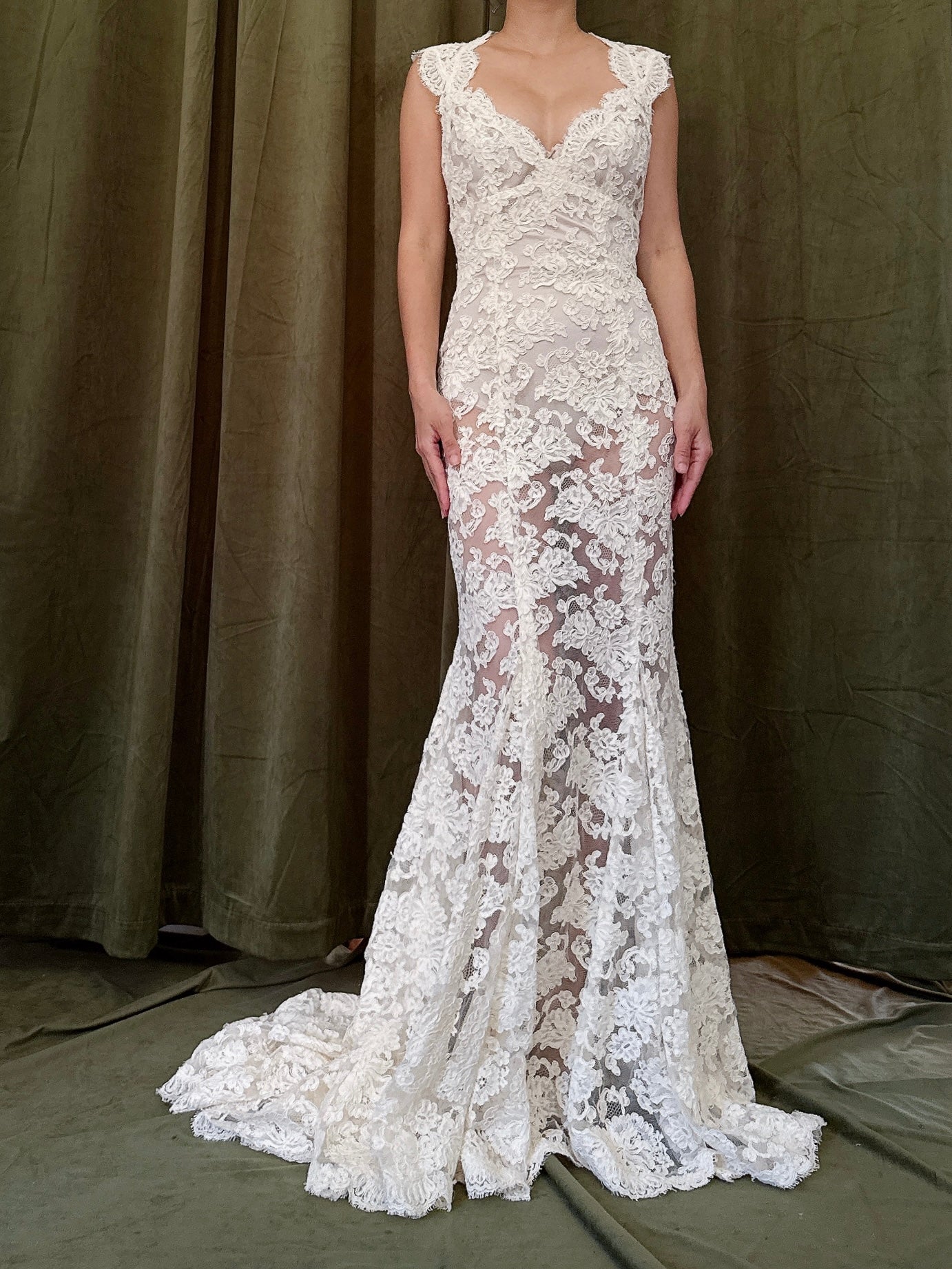 Vintage Monique Llhuilier Sheer Gown - M/6