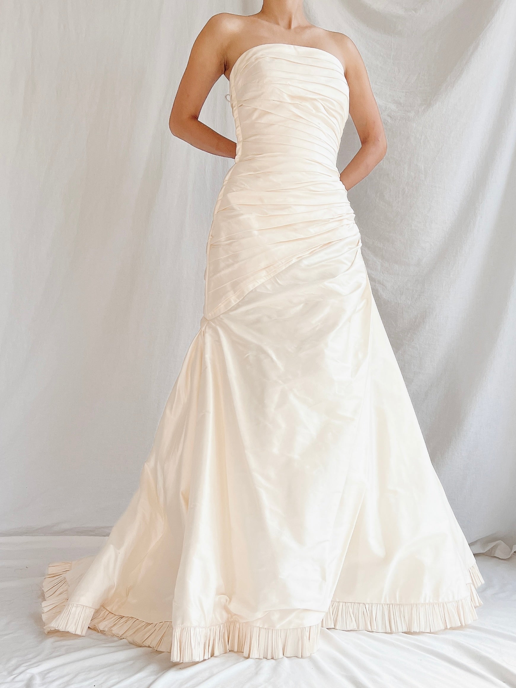 Vintage Pronovias Italian Silk Faille Gown - S/6