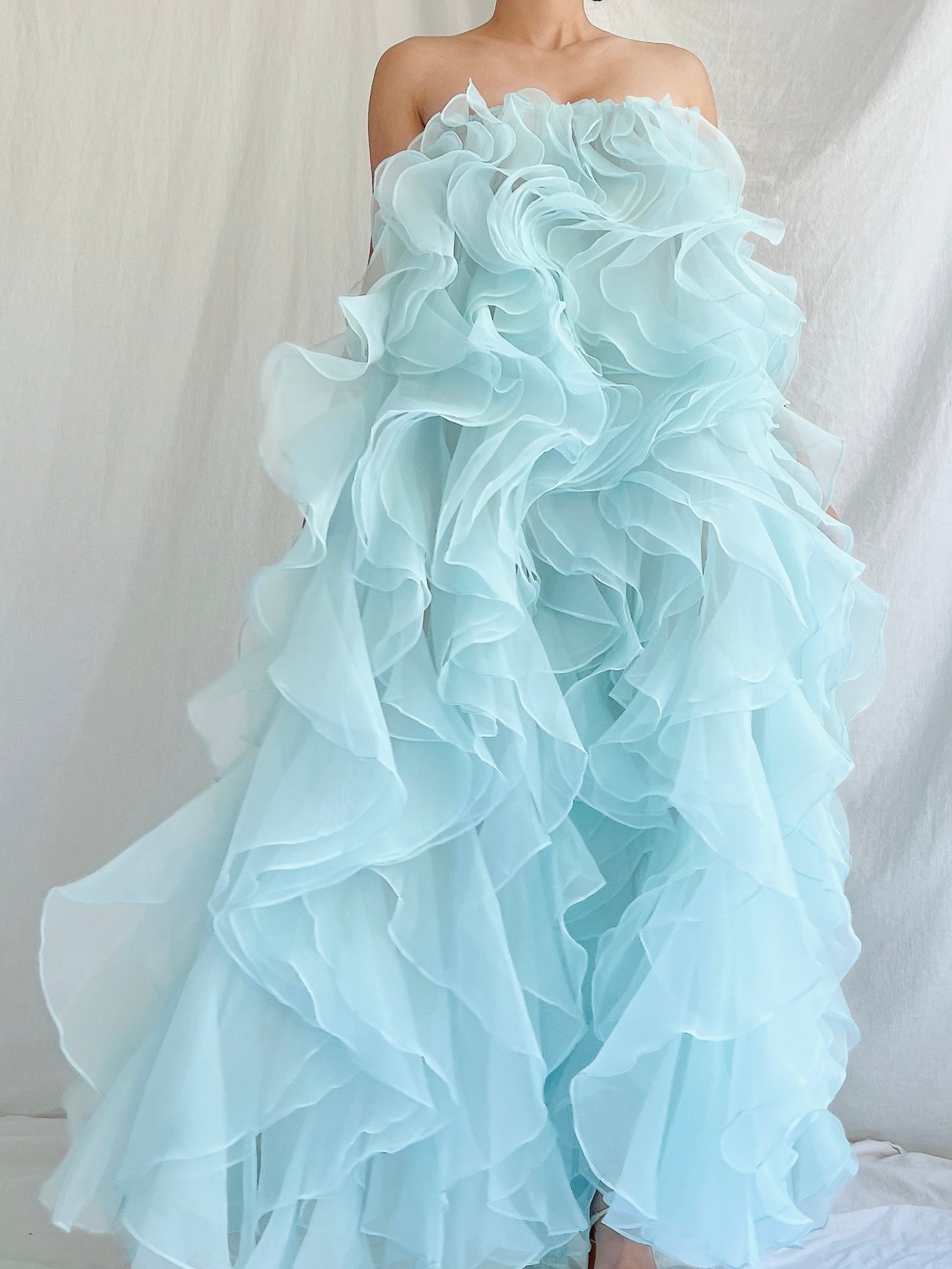 Cyan Ruffle Skirt/Dress - OSFM