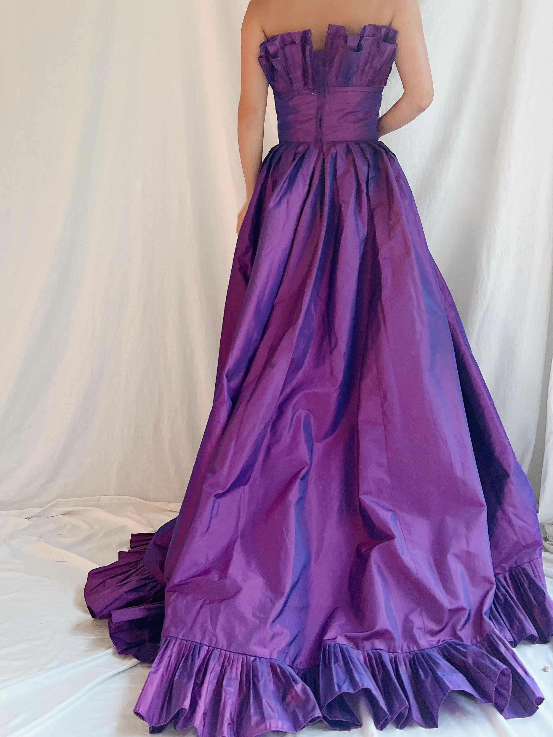 Vintage Victor Costa Purple Iridescent Gown - 4