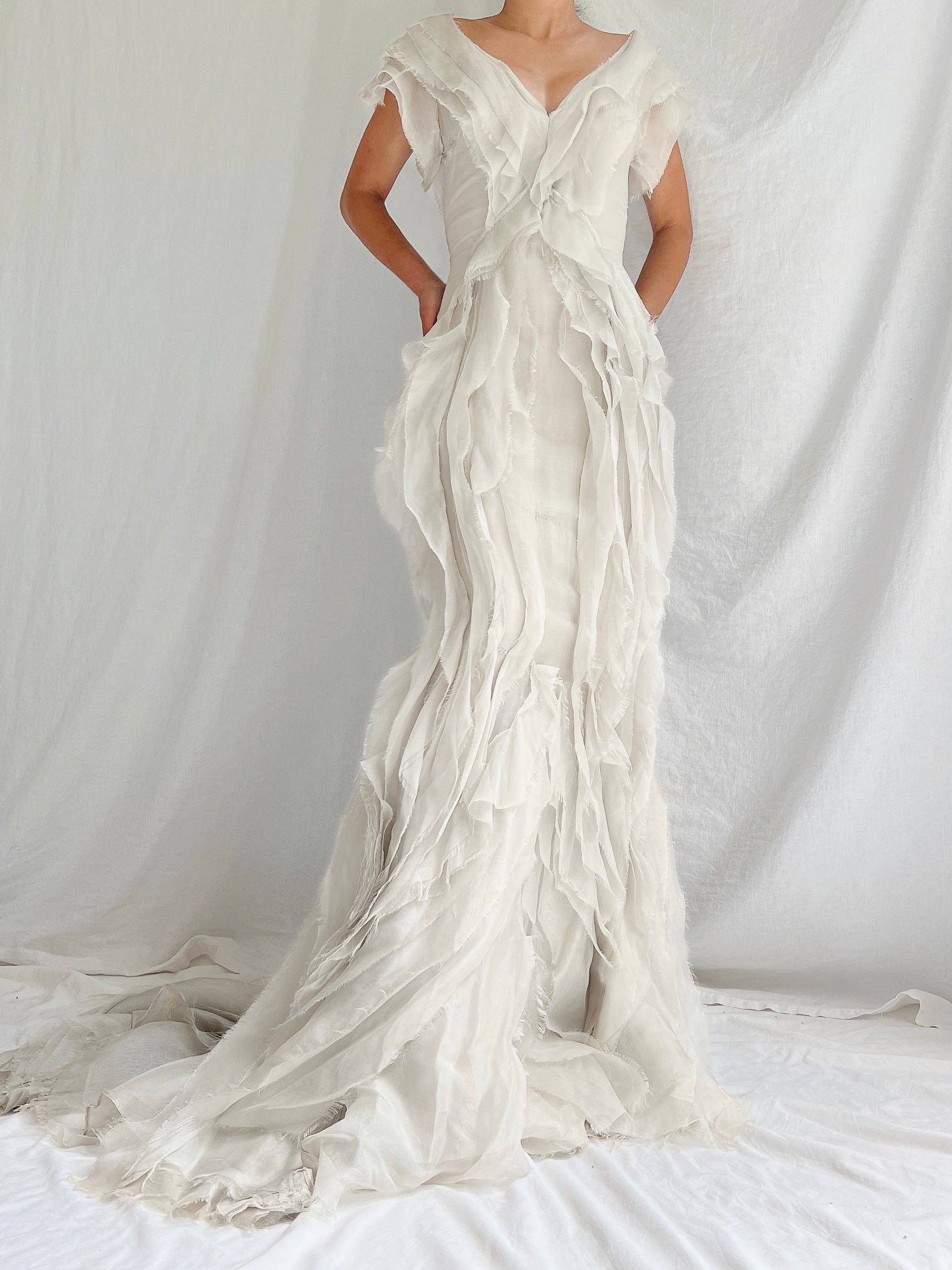 Vintage Dove Gray J. Mendel Silk Gown - XS/2