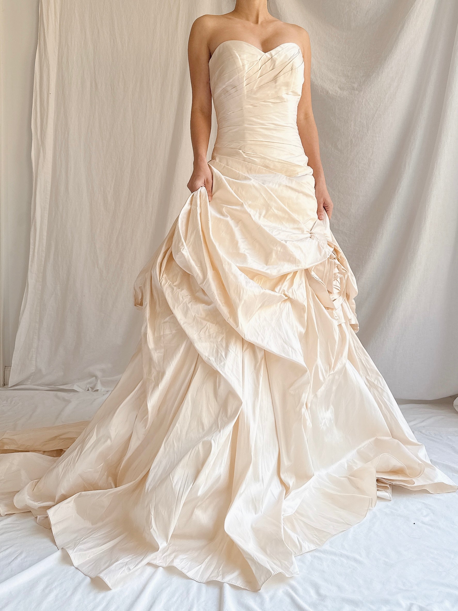 RESERVED for Callie Vintage Martina Liana Silk Draped Gown - S-M