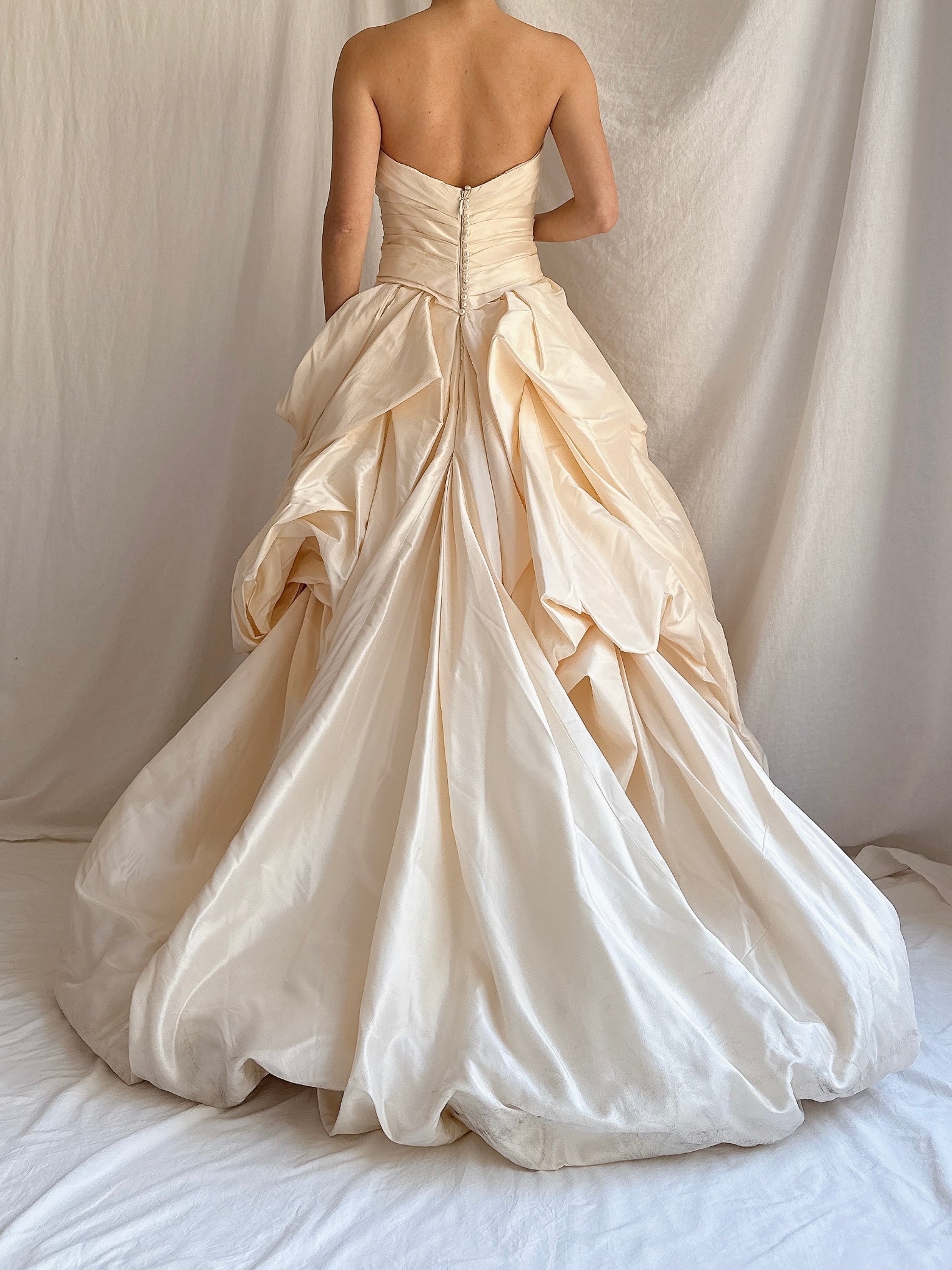 Vintage Silk Romona Keveza Draped Gown - S/2/4