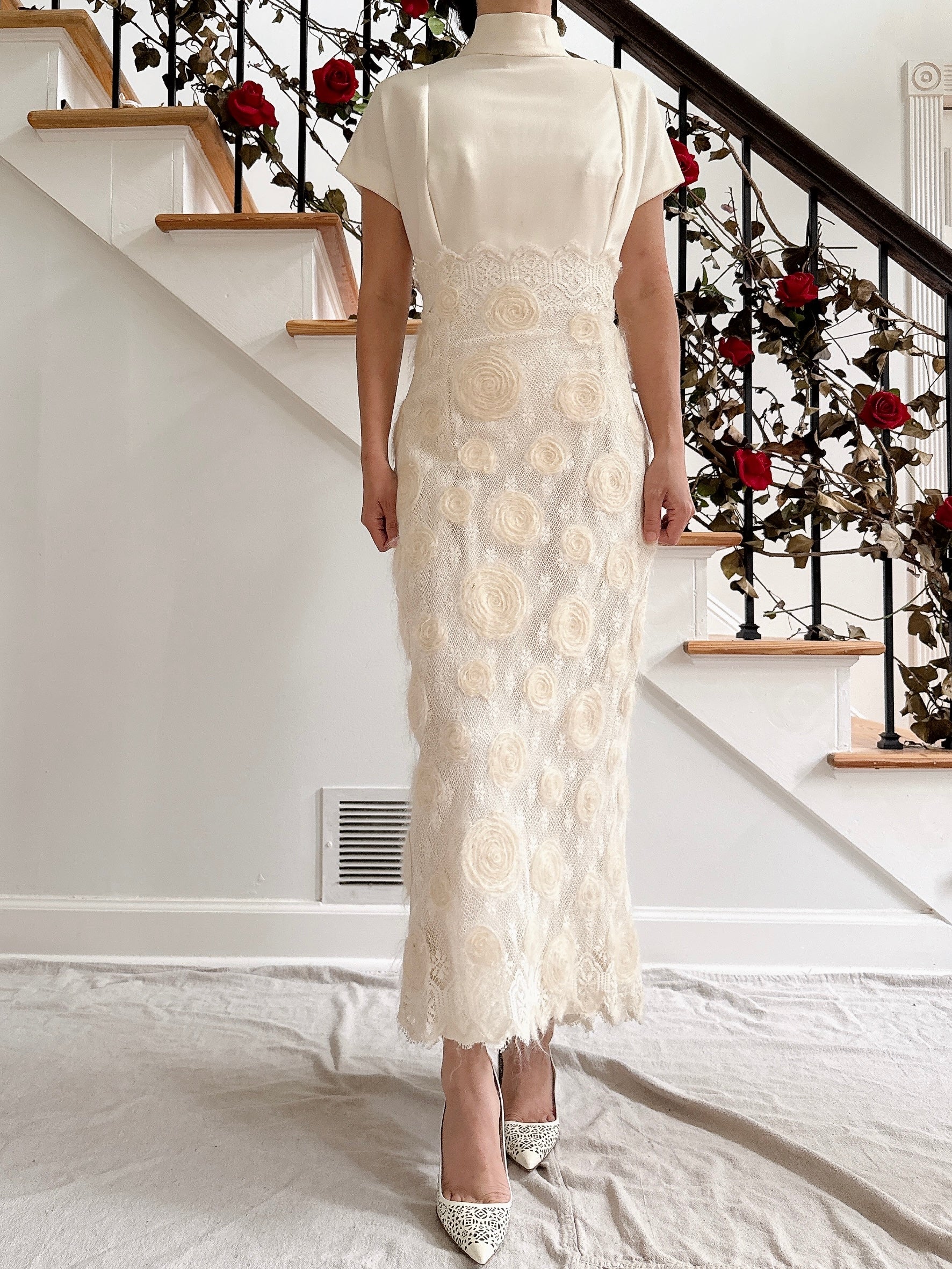 Vintage Wool Textured Dress - M/L