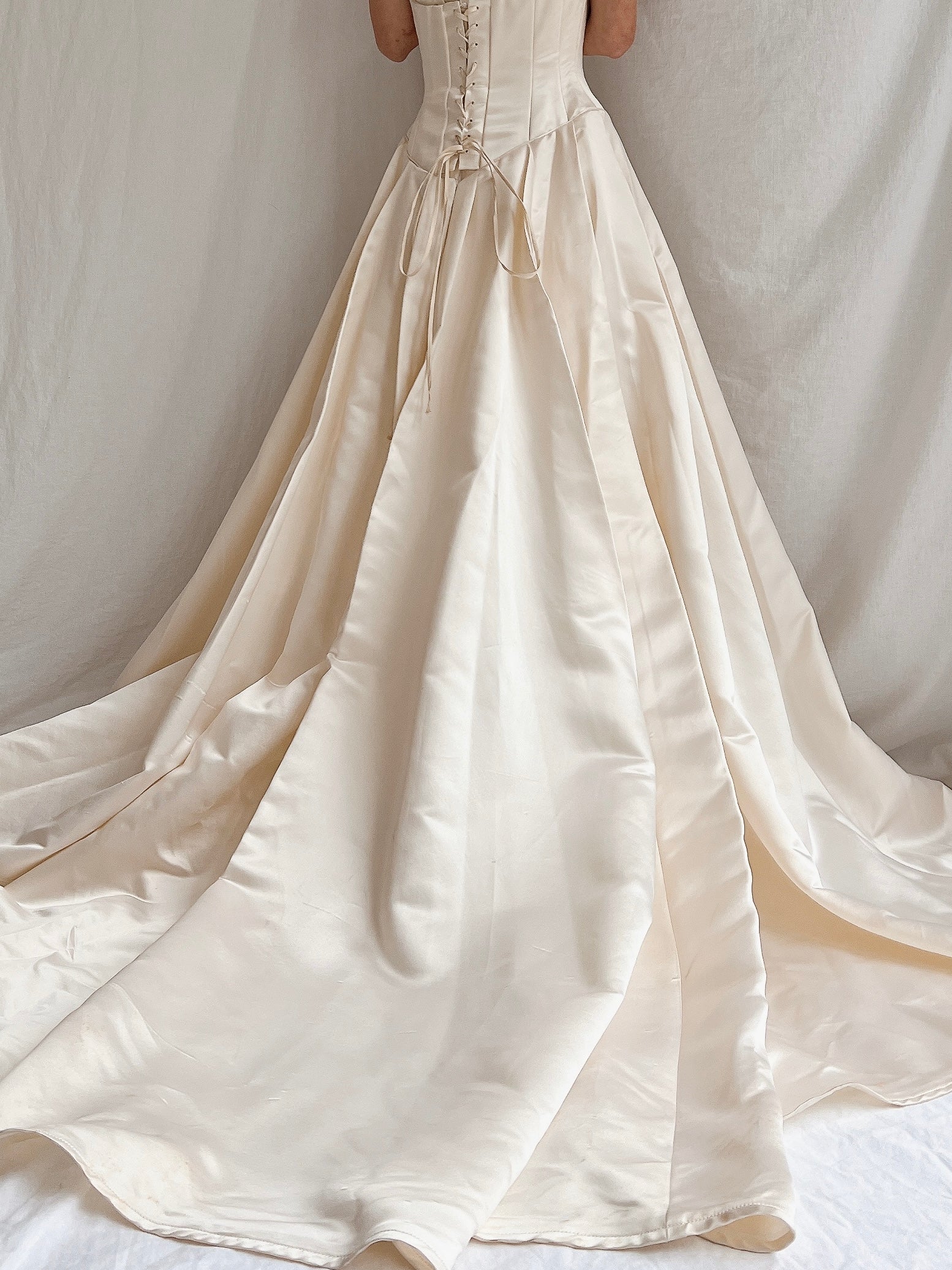 1990s Silk Charmeuse Corset Gown - S/4