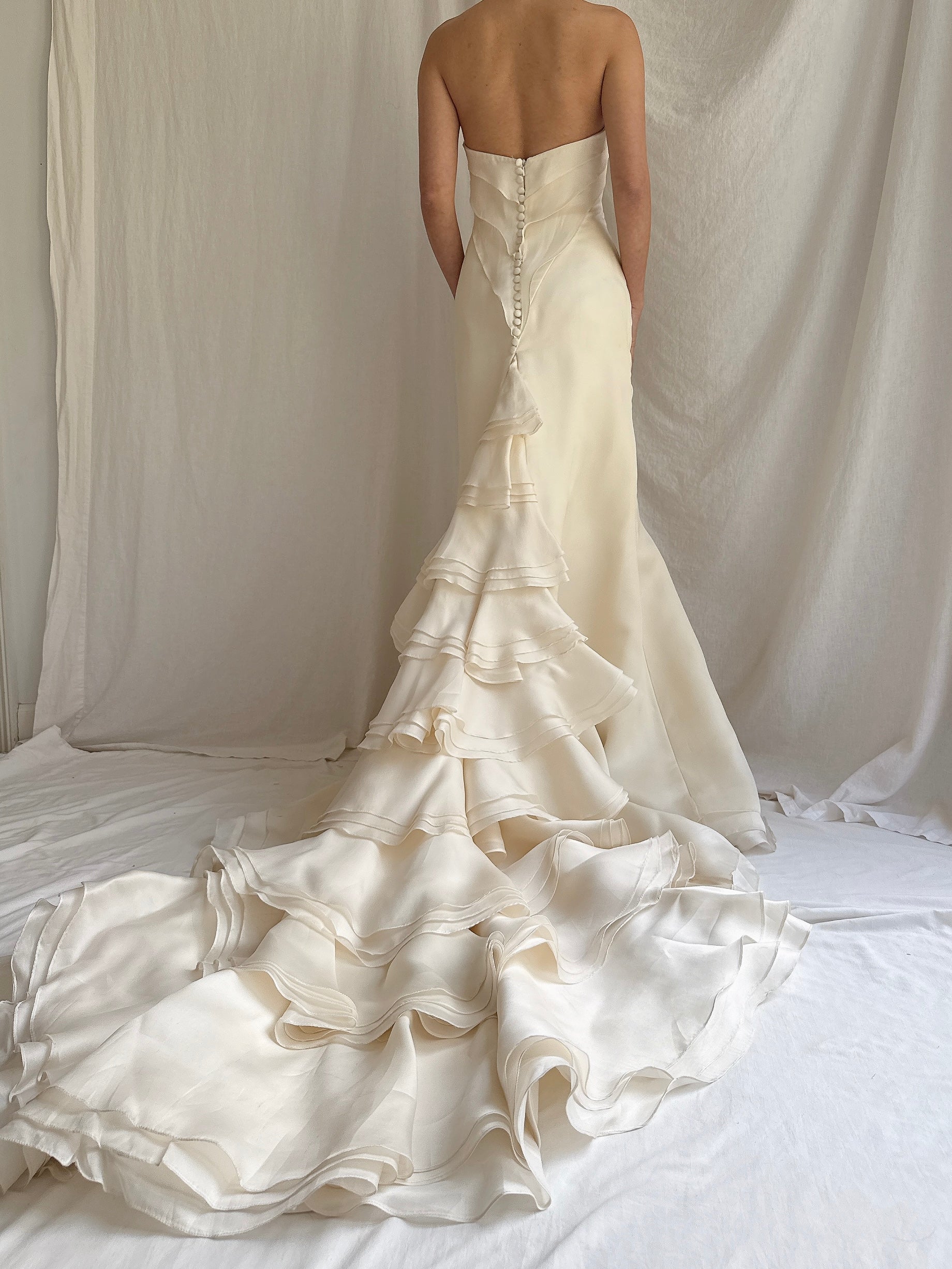 Vintage Silk Organza Gown - S