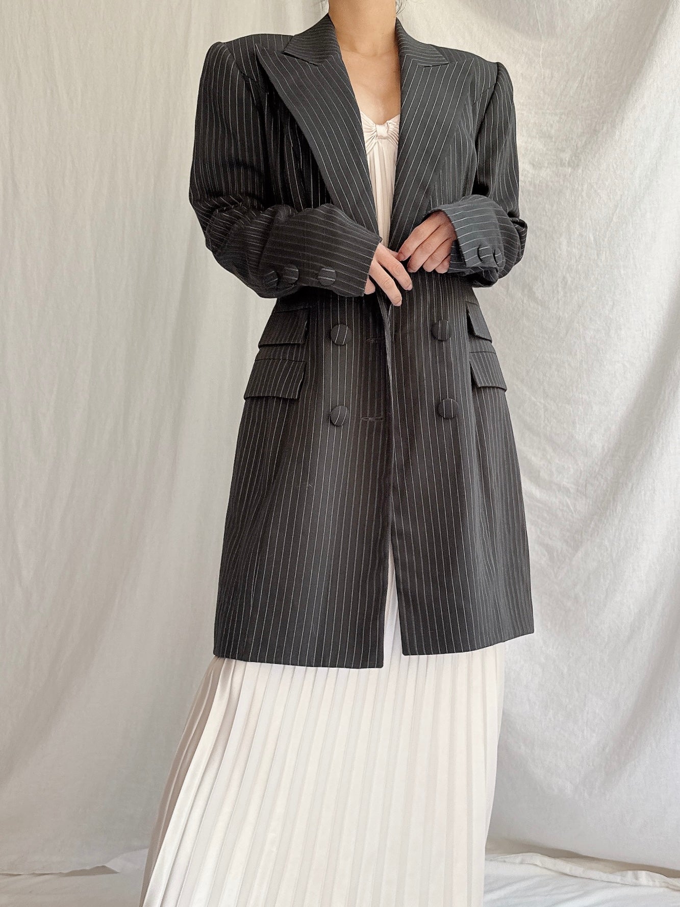 Vintage French Wool Striped Jacket - S/M