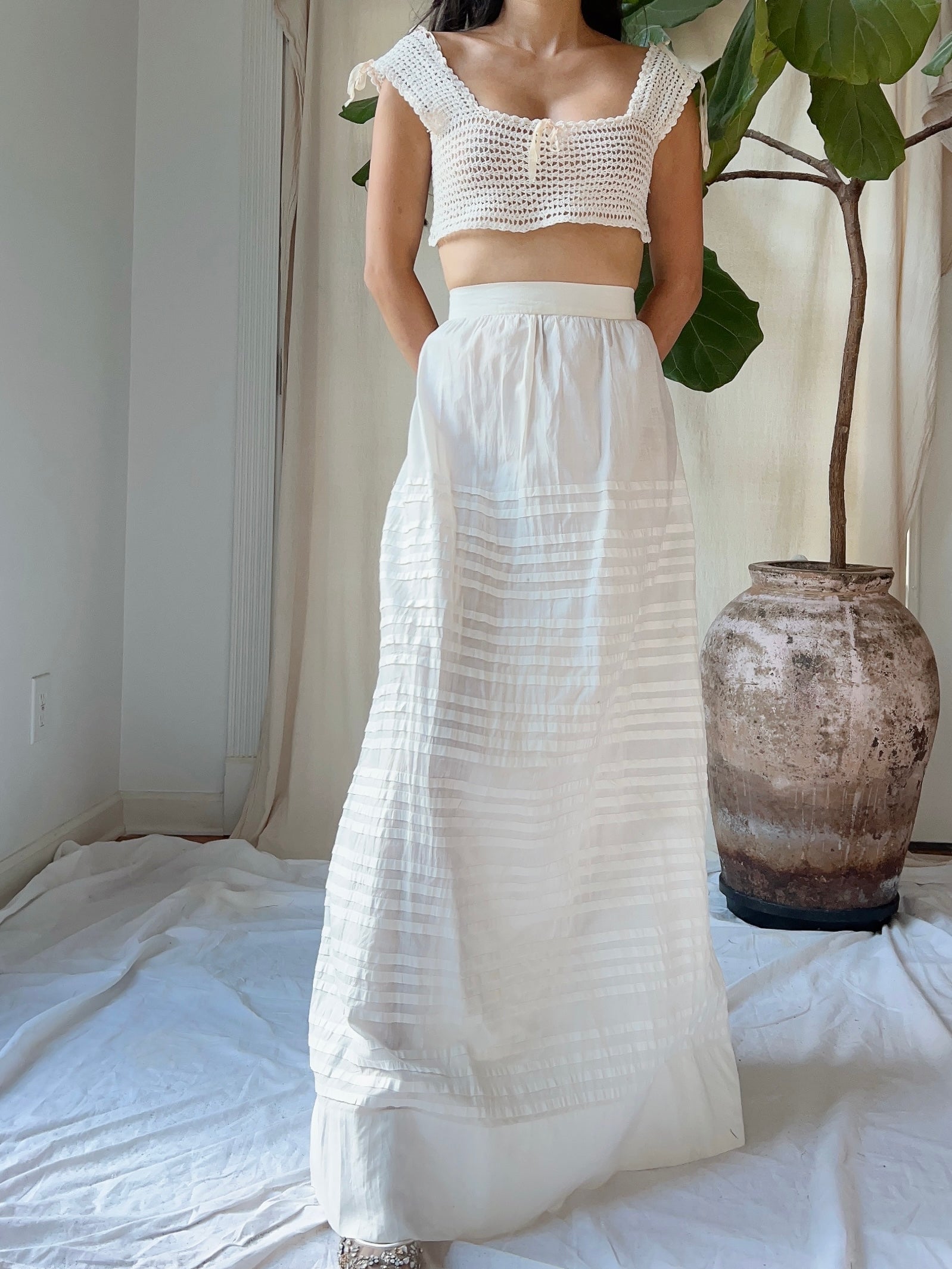 Antique Cotton Skirt - S