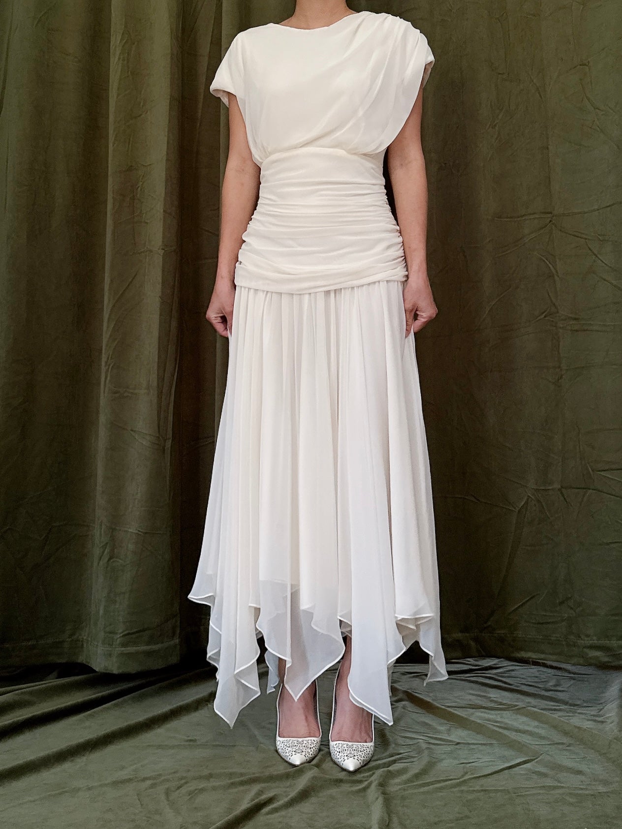 Vintage Handkerchief Hem Dress - S/M