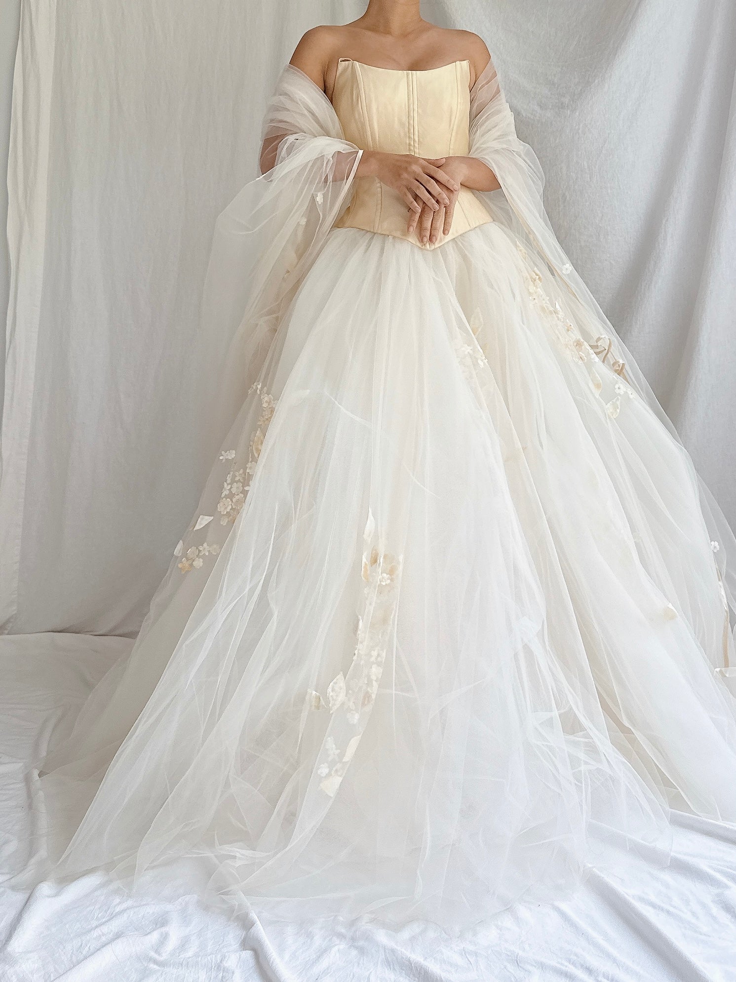RESERVED - 1990s Bovina Italian Silk 3-Piece Wedding Gown Set - M/IT 44