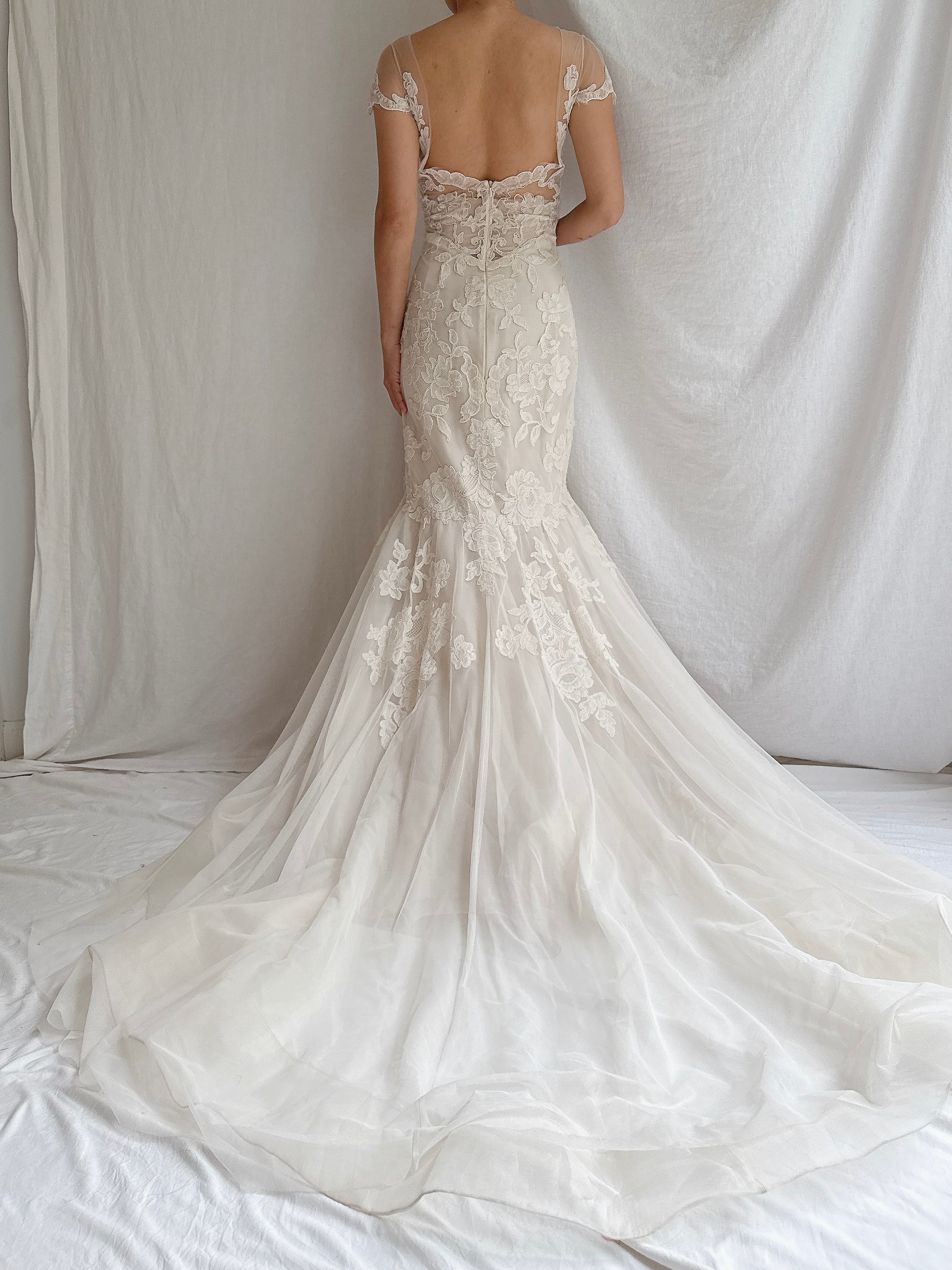 Vintage Liancarlo Illusion Lace Gown - S/6