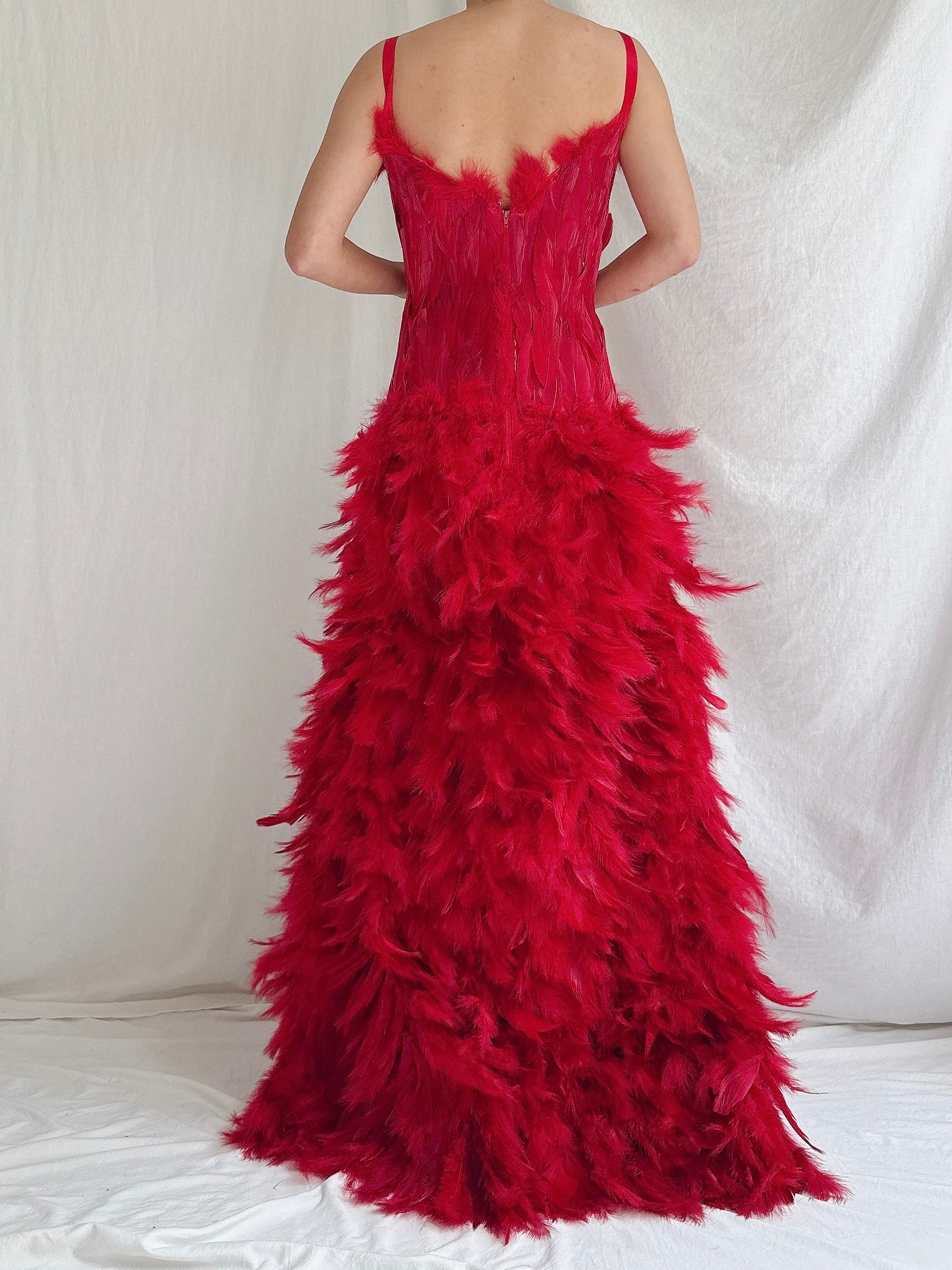 Vintage Feather Gown - M