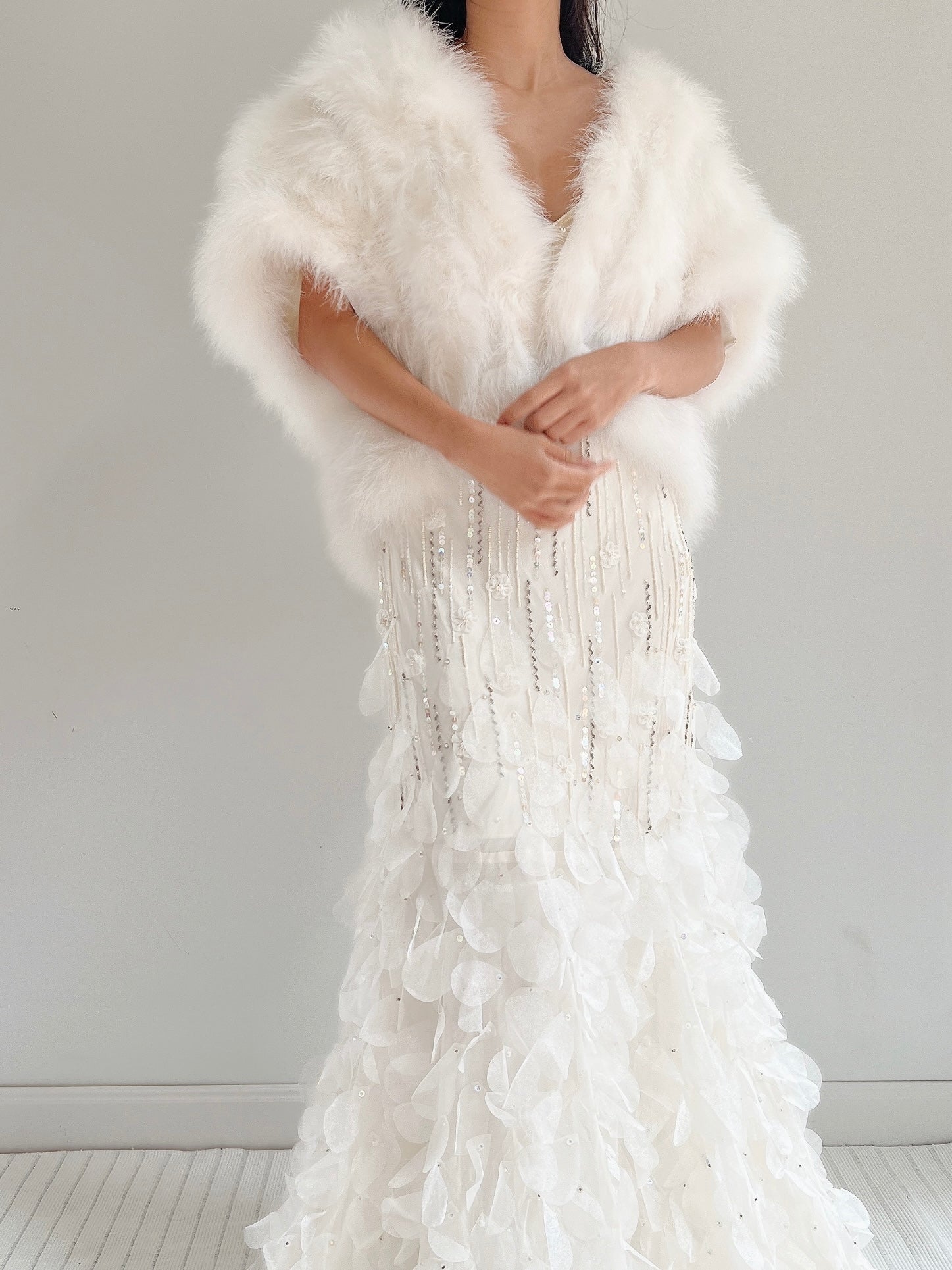Vintage Marabou Feather Vest - OSFM