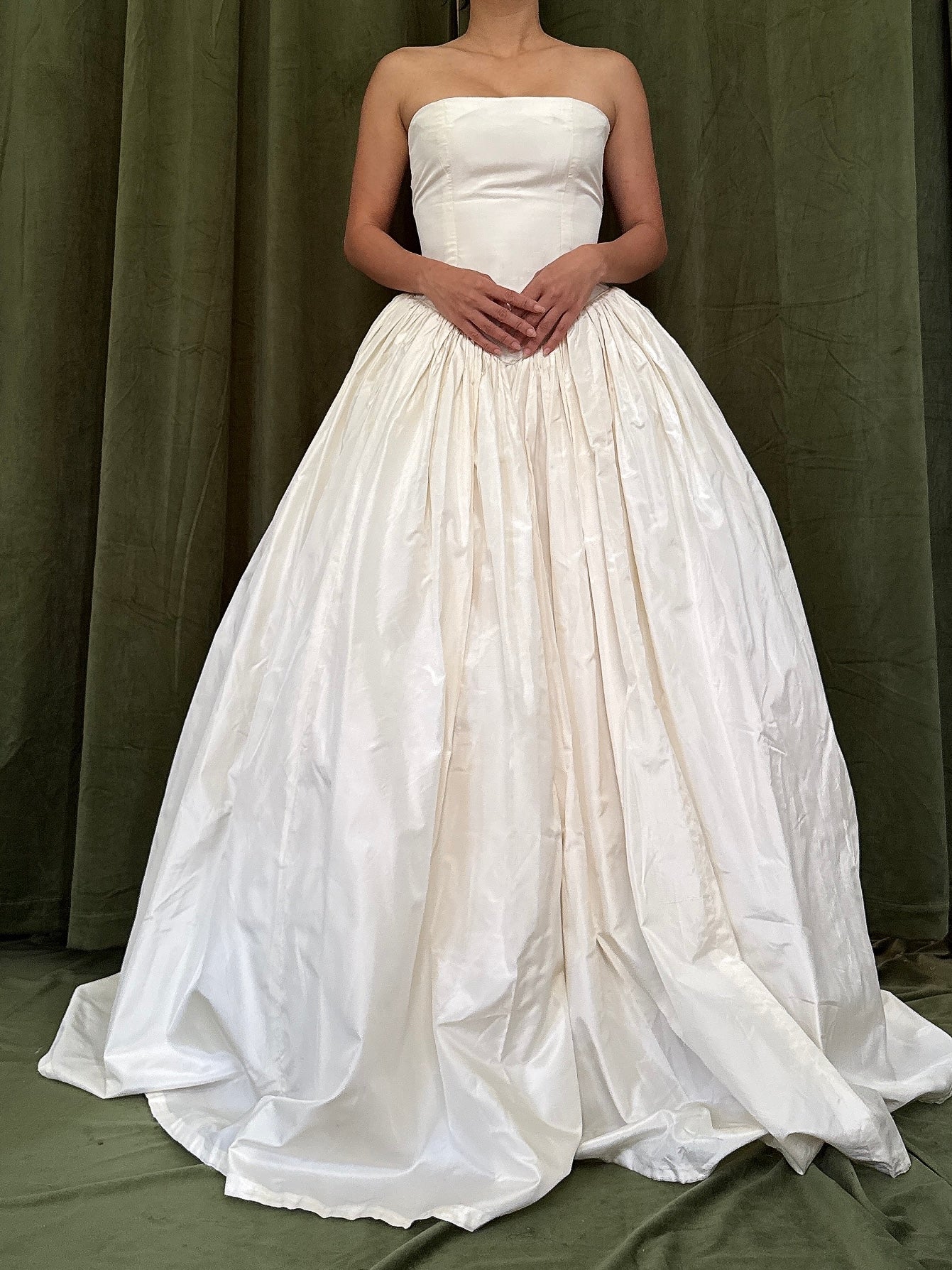 1990s Karen Reilly UK Silk Strapless Gown - XS