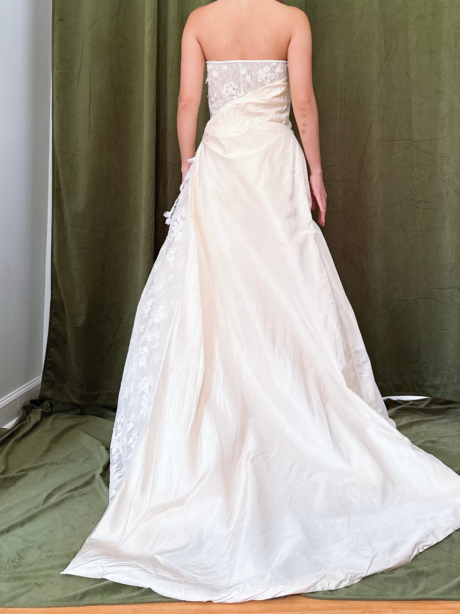 Vintage Norna Della Silk Lace Bustier Gown - M