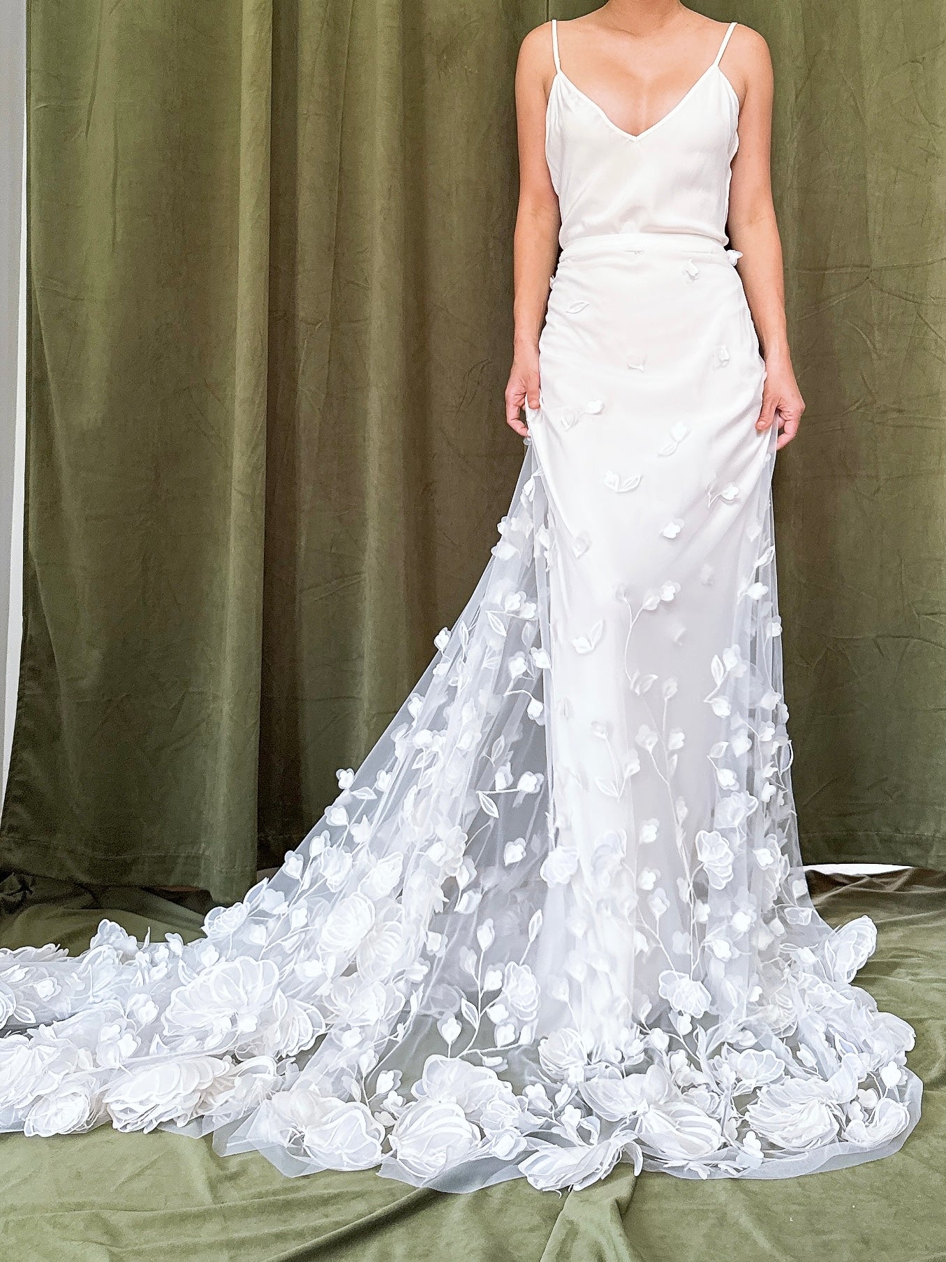 Silk Slip and Organza Skirt Set - M