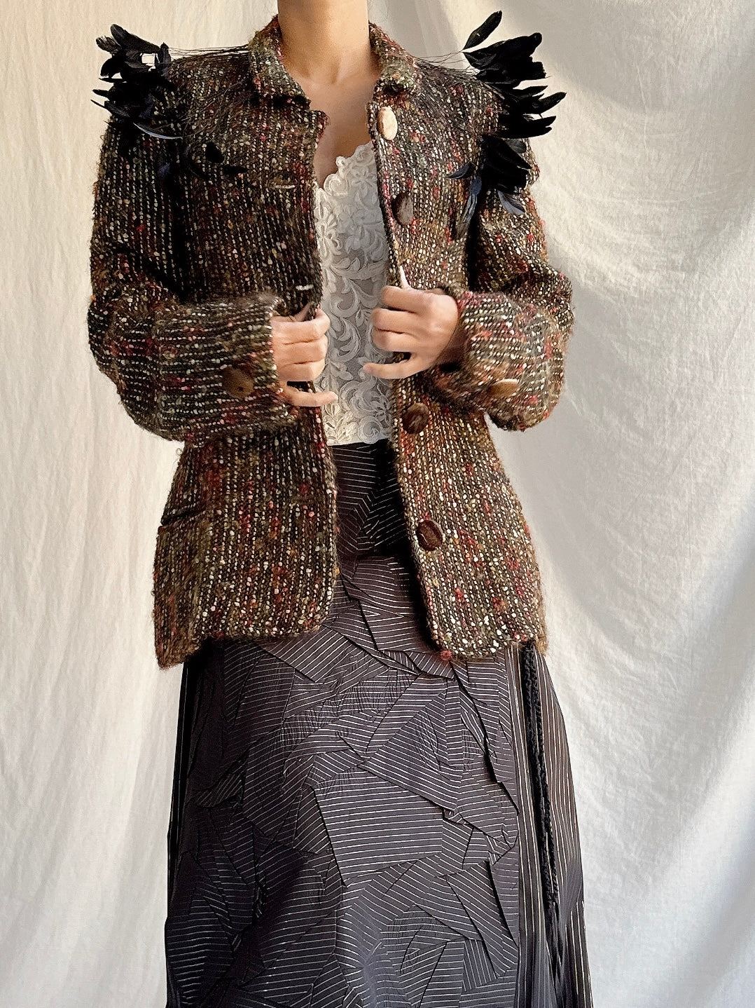 Vintage Baelo Claudia Tweed Jacket - M