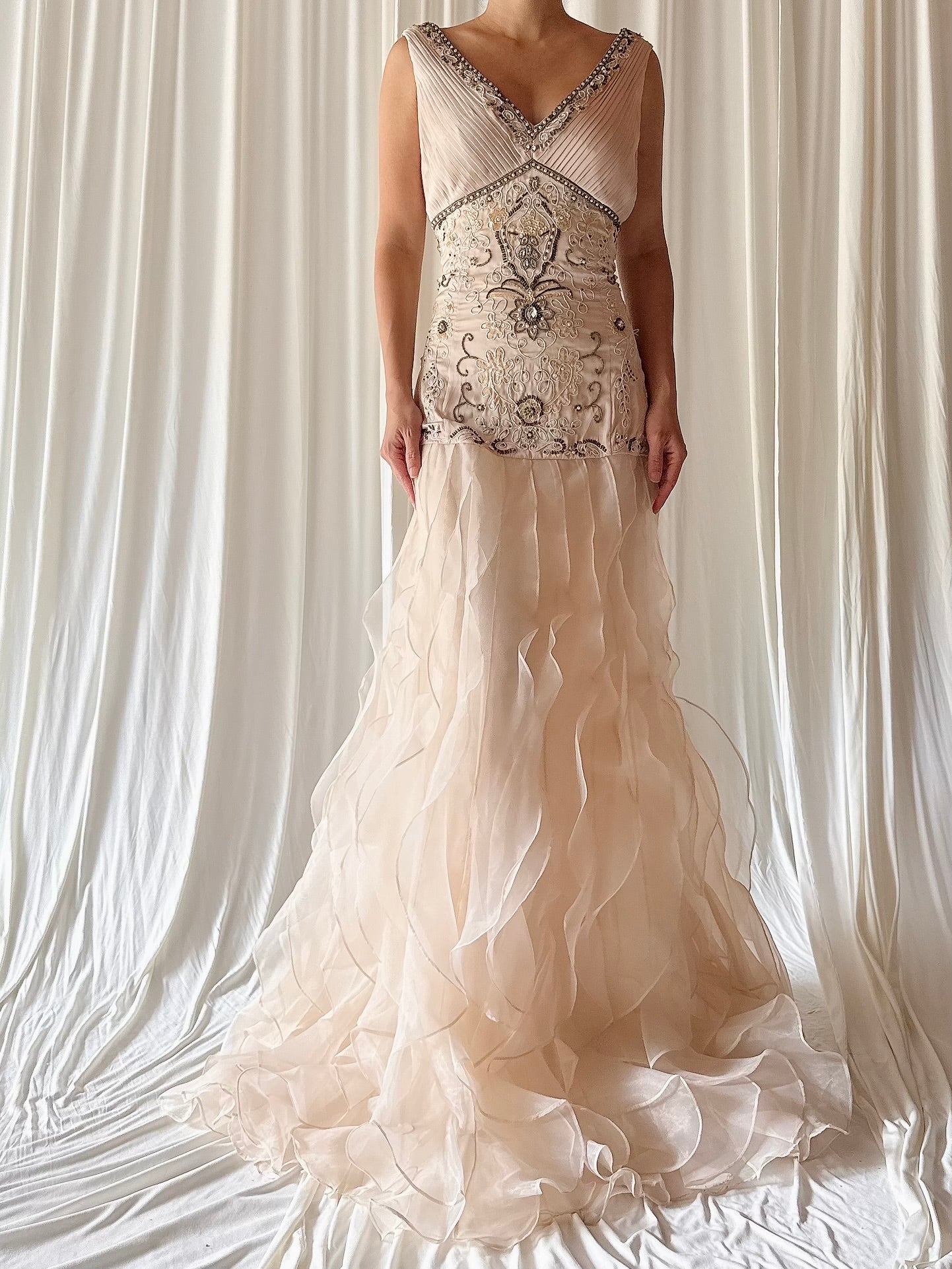 Sue Wong Ruffled Organza Dress - Size 10