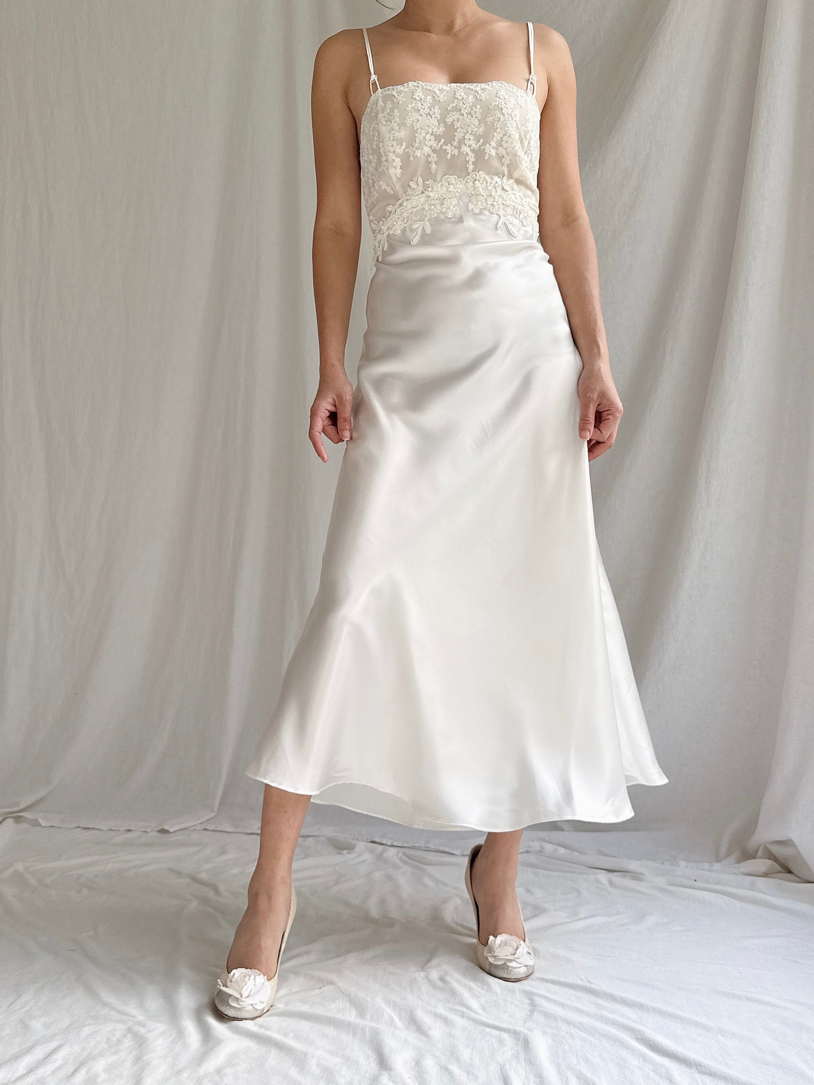 Vintage Satin/Chiffon 2-Piece Set - S-M