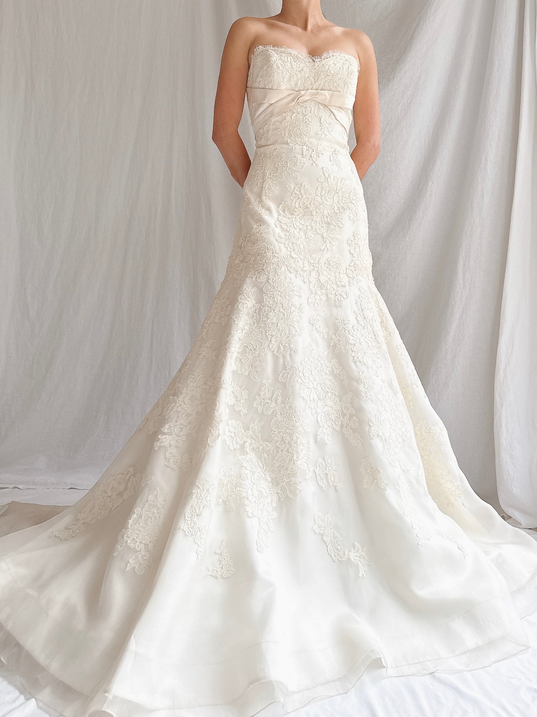 “RESERVED” Vintage Liancarlo Couture Alencon Lace & Silk Organza Gown - S/M 6