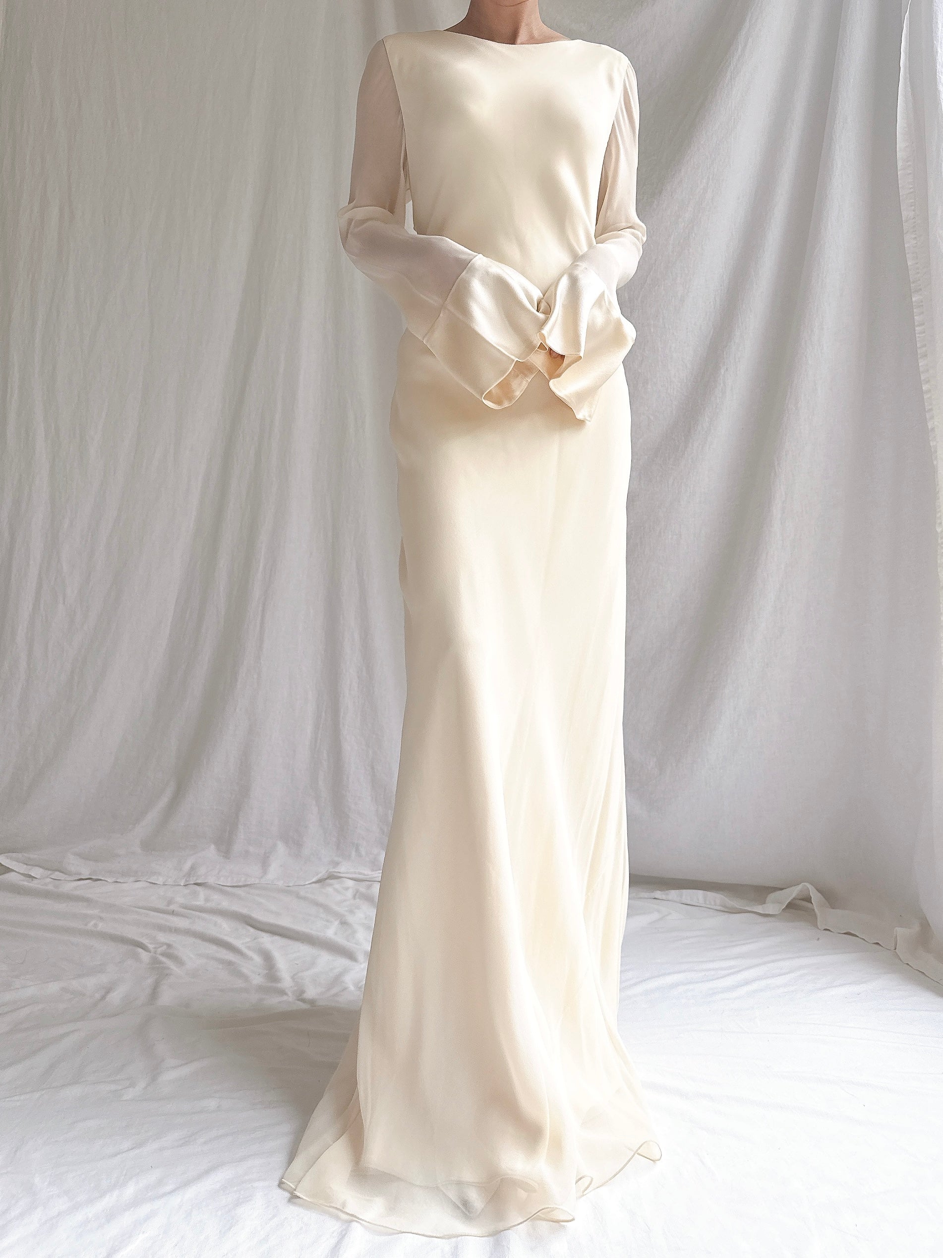 Vintage Amy Michelson Silk Bias Cut Gown - S/4/6