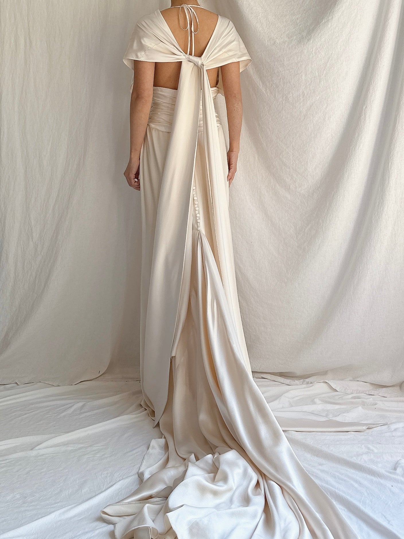 Vintage Romona Keveza Silk Charmeuse Gown - XS