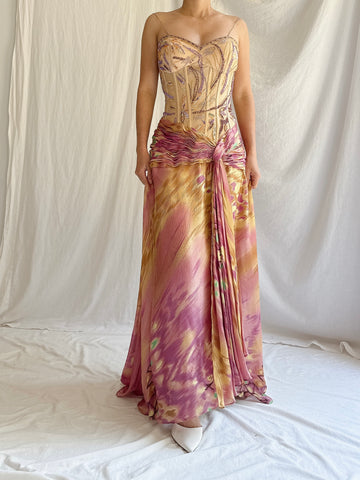 Vintage Abstract Bustier Dress - S/M 6