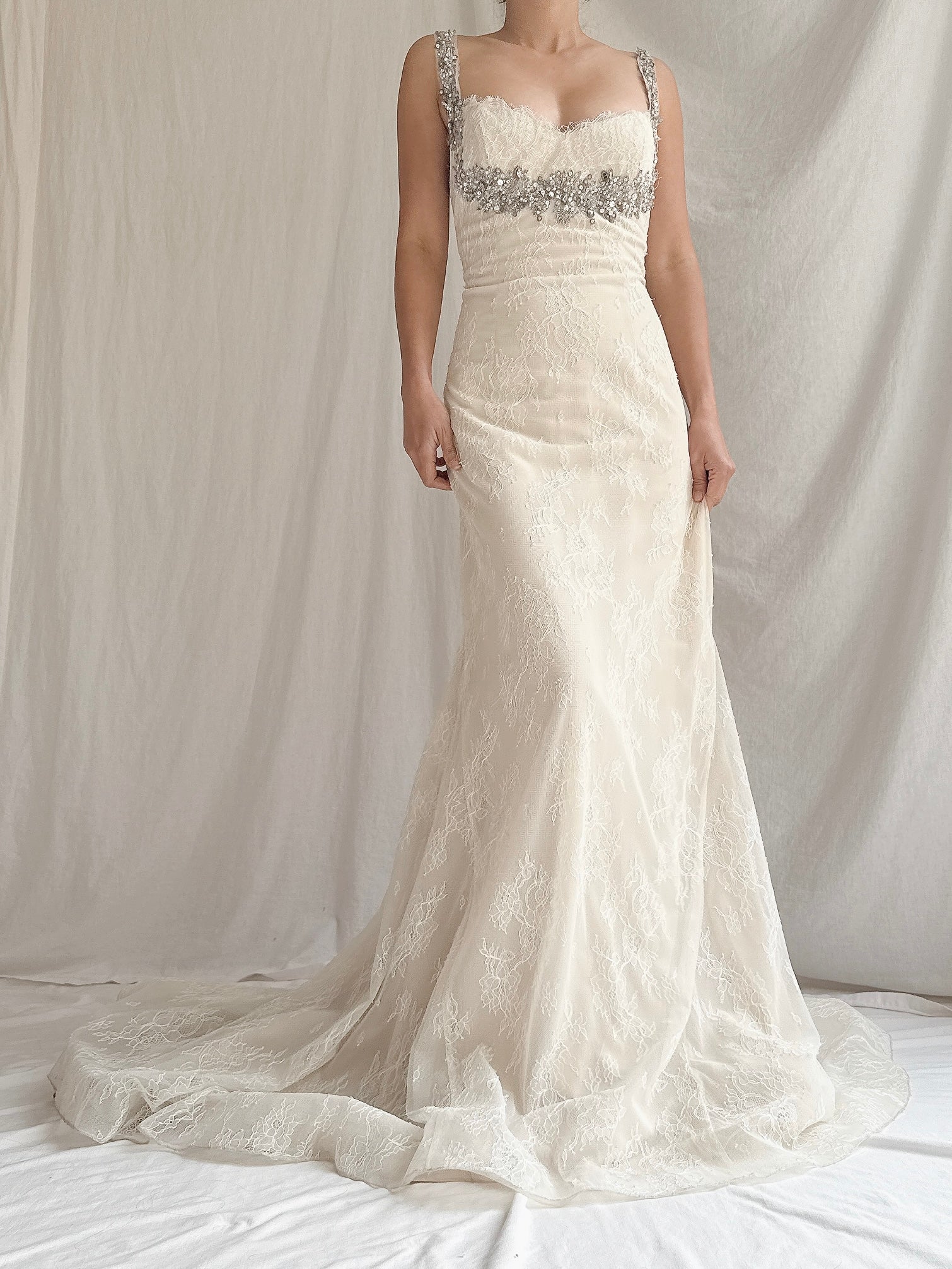 Liancarlo Couture Chantilly Lace and Silk Gown - M/6