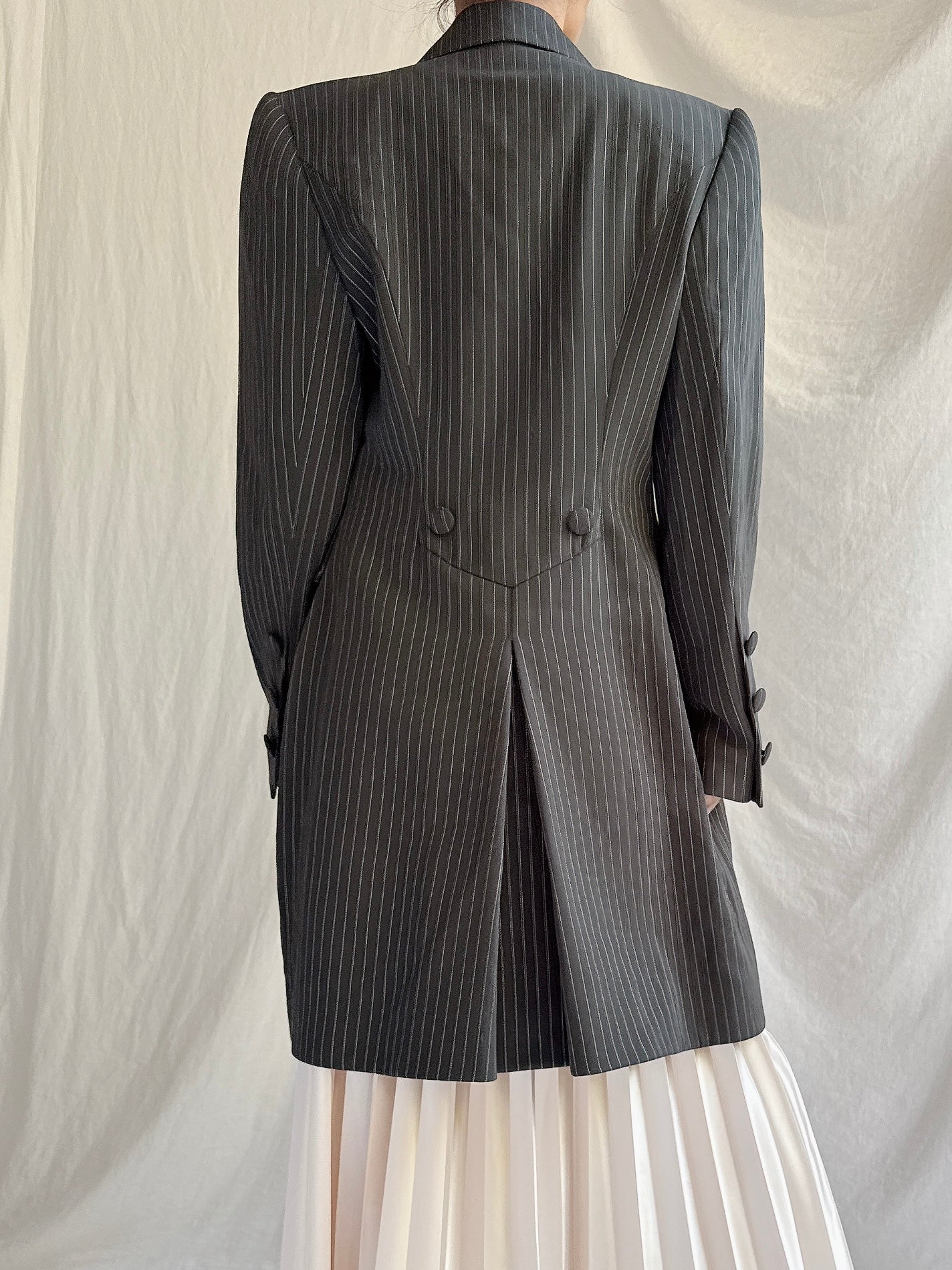 Vintage French Wool Striped Jacket - S/M