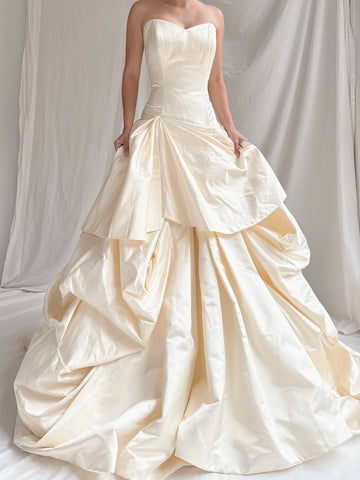 Vintage Silk Draped Gown - M/10