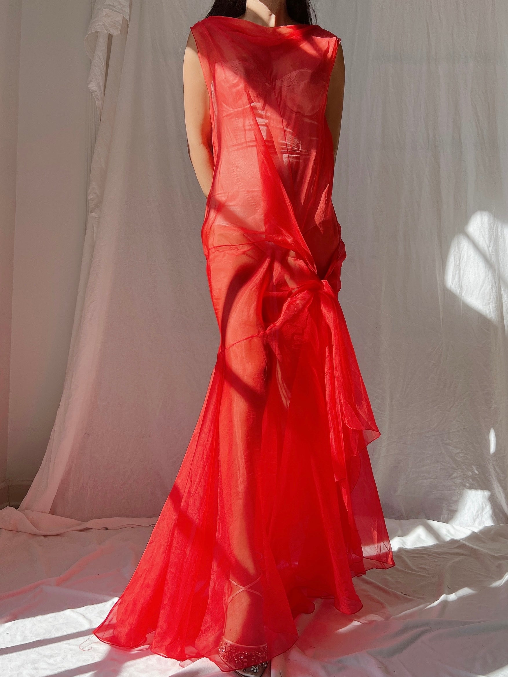 Vintage Silk Organza Dress - M