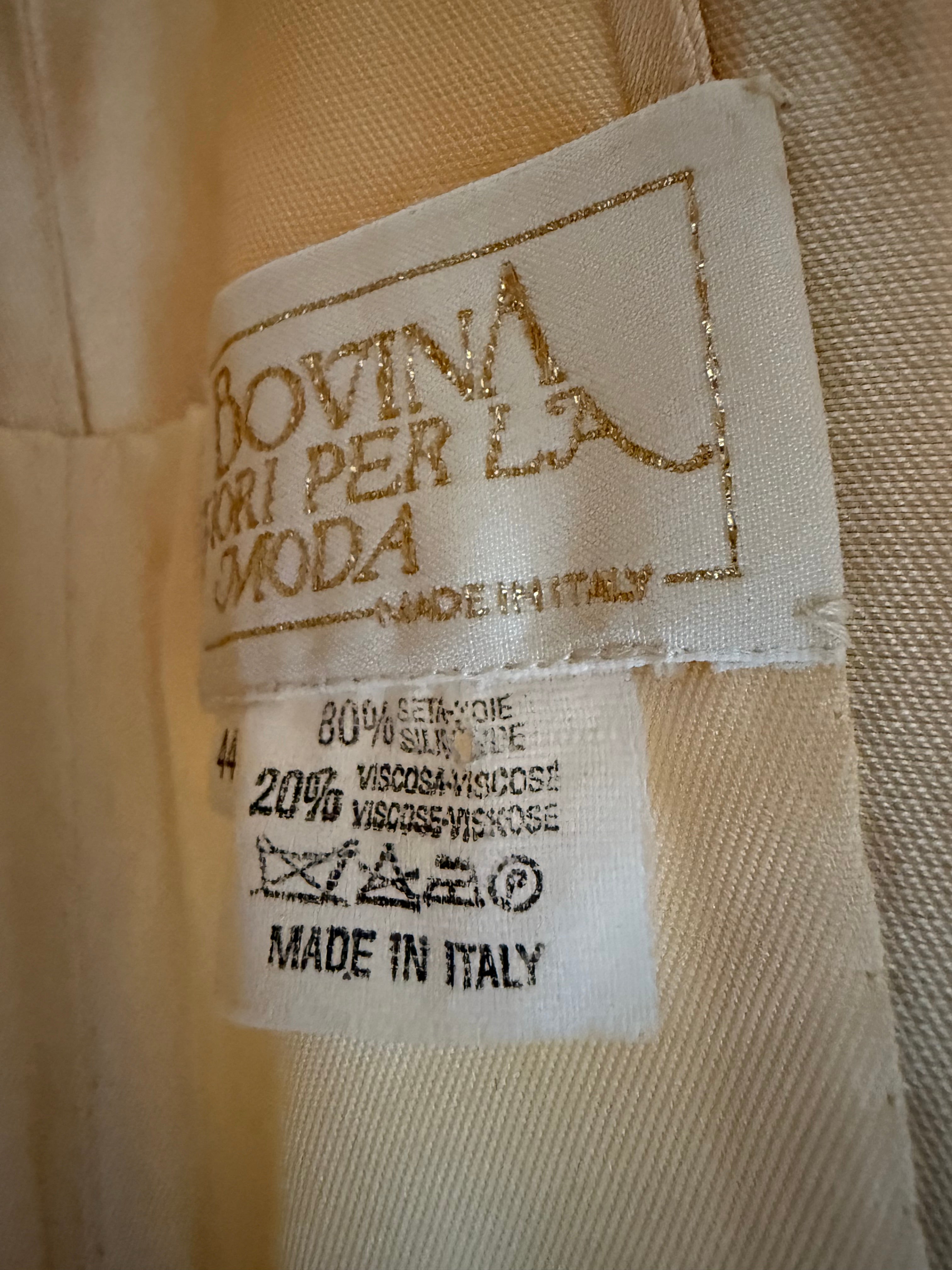 RESERVED - 1990s Bovina Italian Silk 3-Piece Wedding Gown Set - M/IT 44