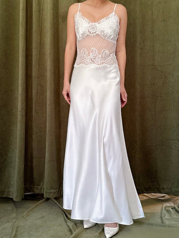 Vintage Lace and Satin Slip - M